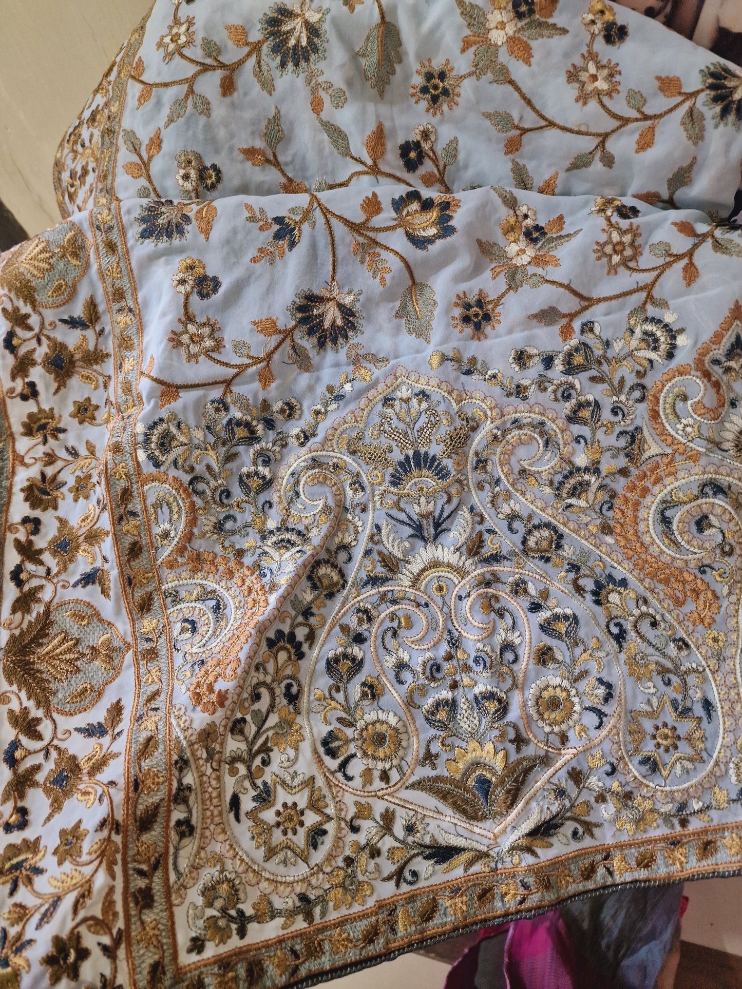 Sale . Fully embroidered aari work shawl