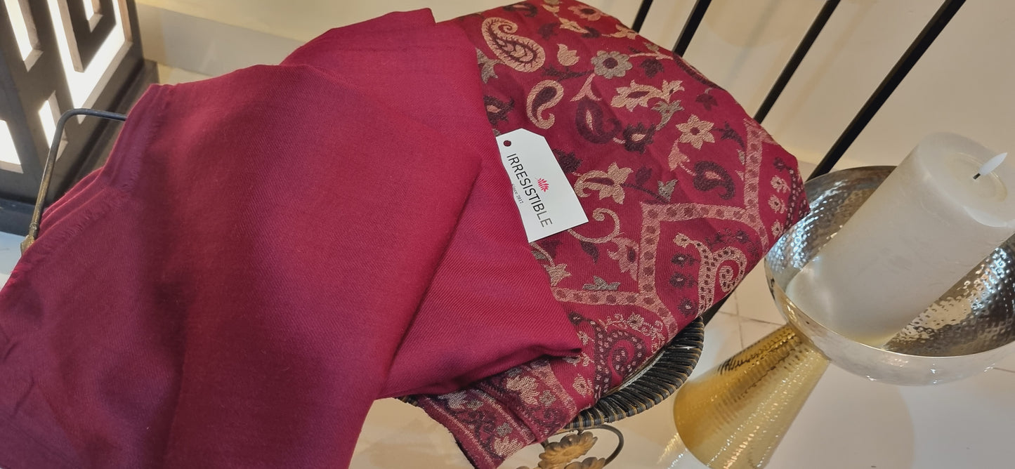 Kaani suit: woollen pashmina