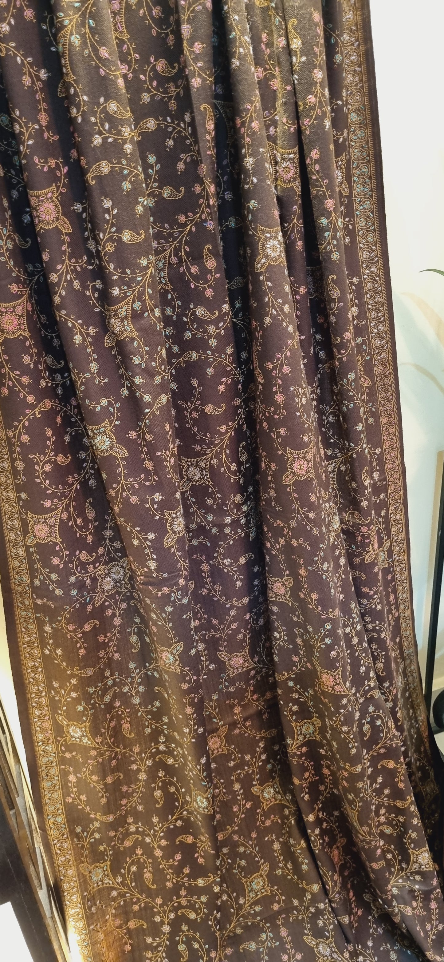 Hand embroidered: shawl