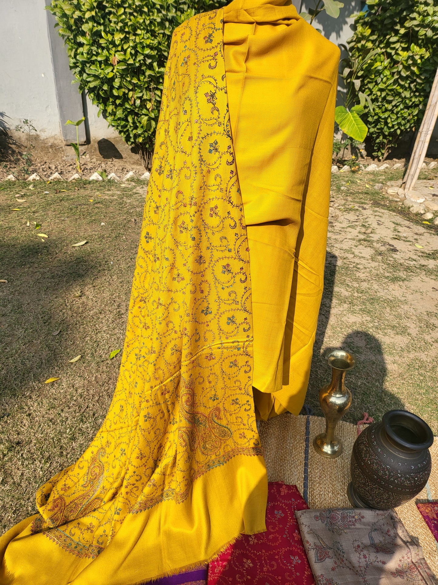 Hand embroidered : shawl