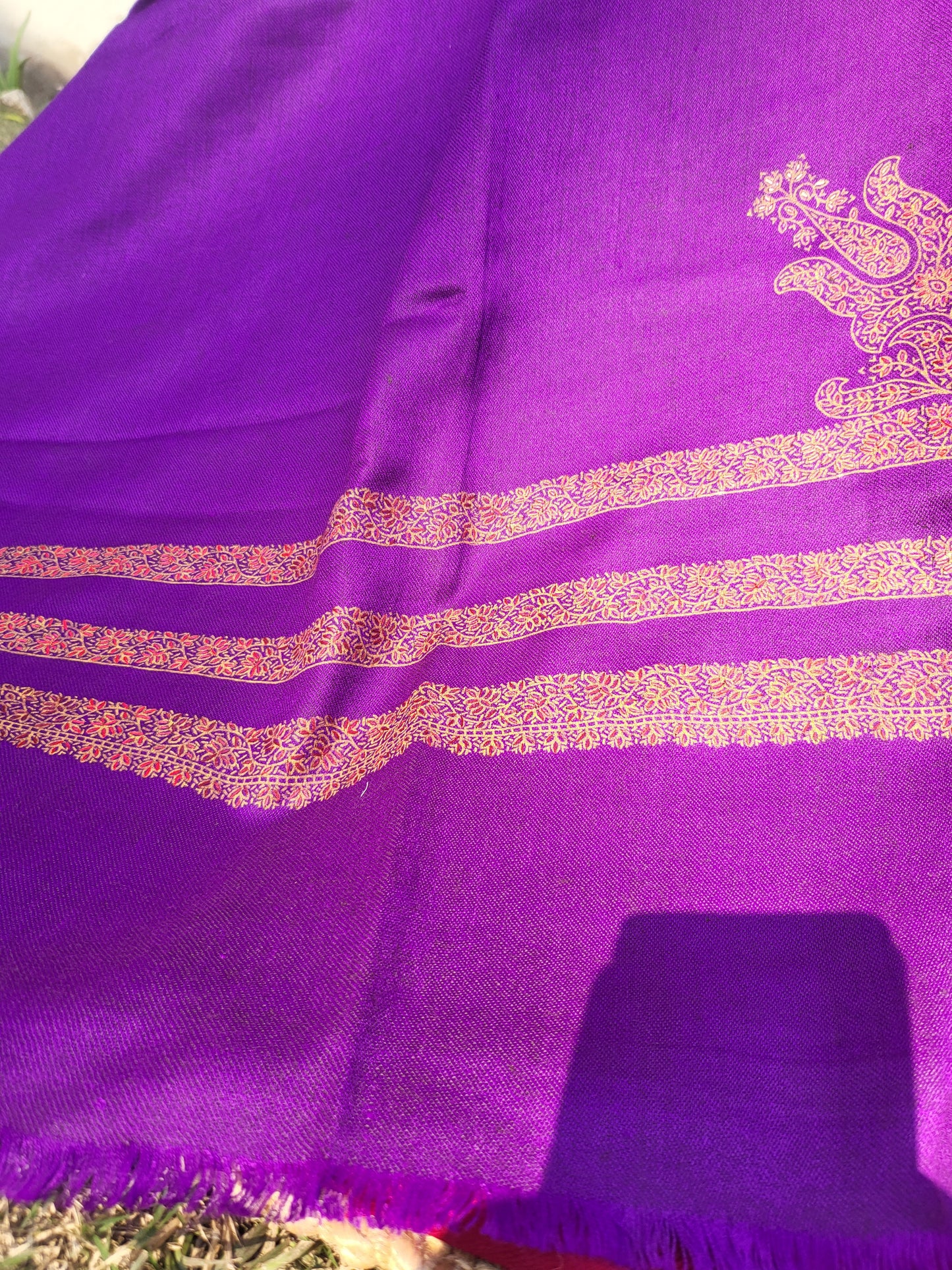 Hand embroidered: shawl