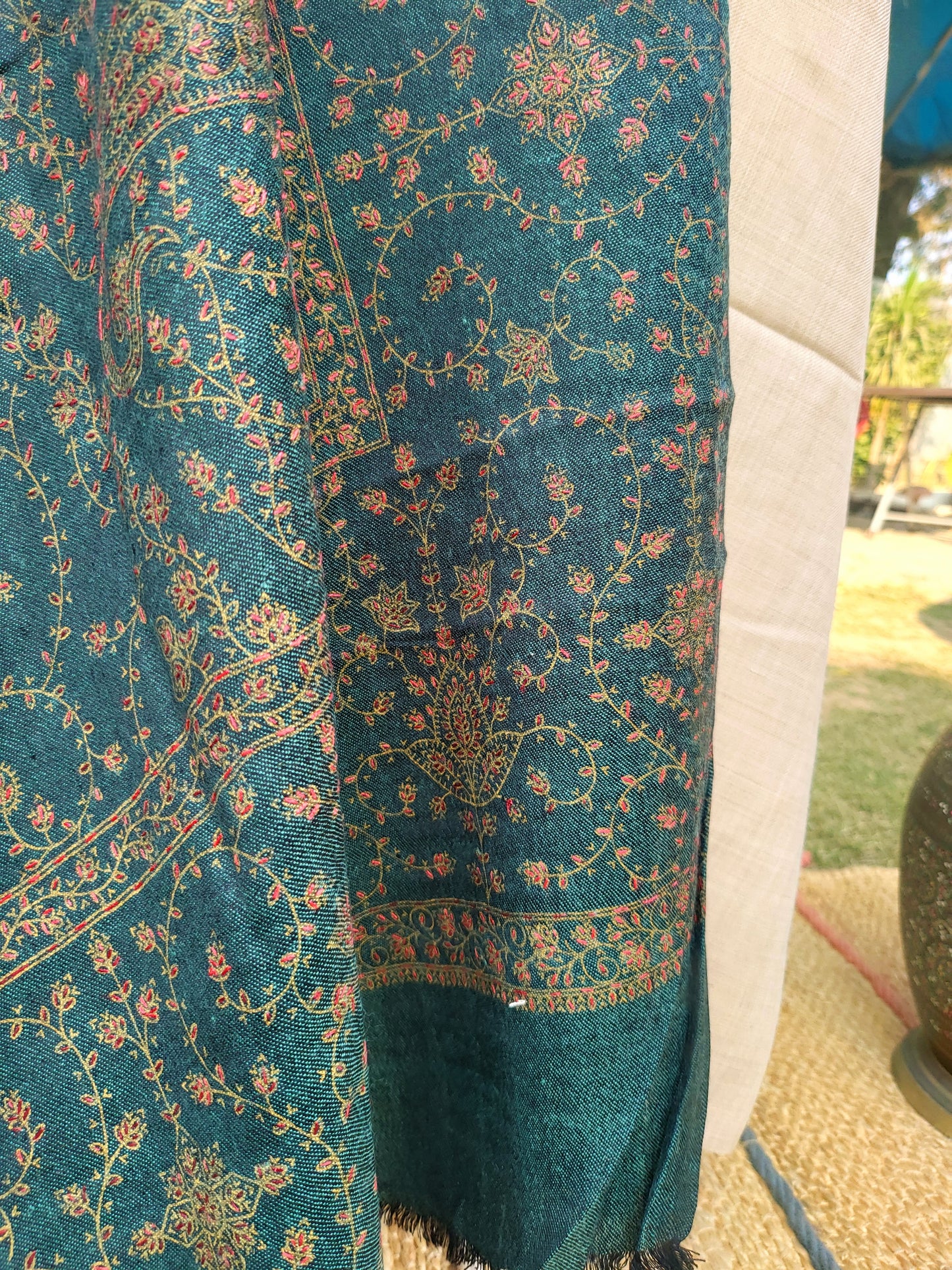 Hand embroidered: shawl