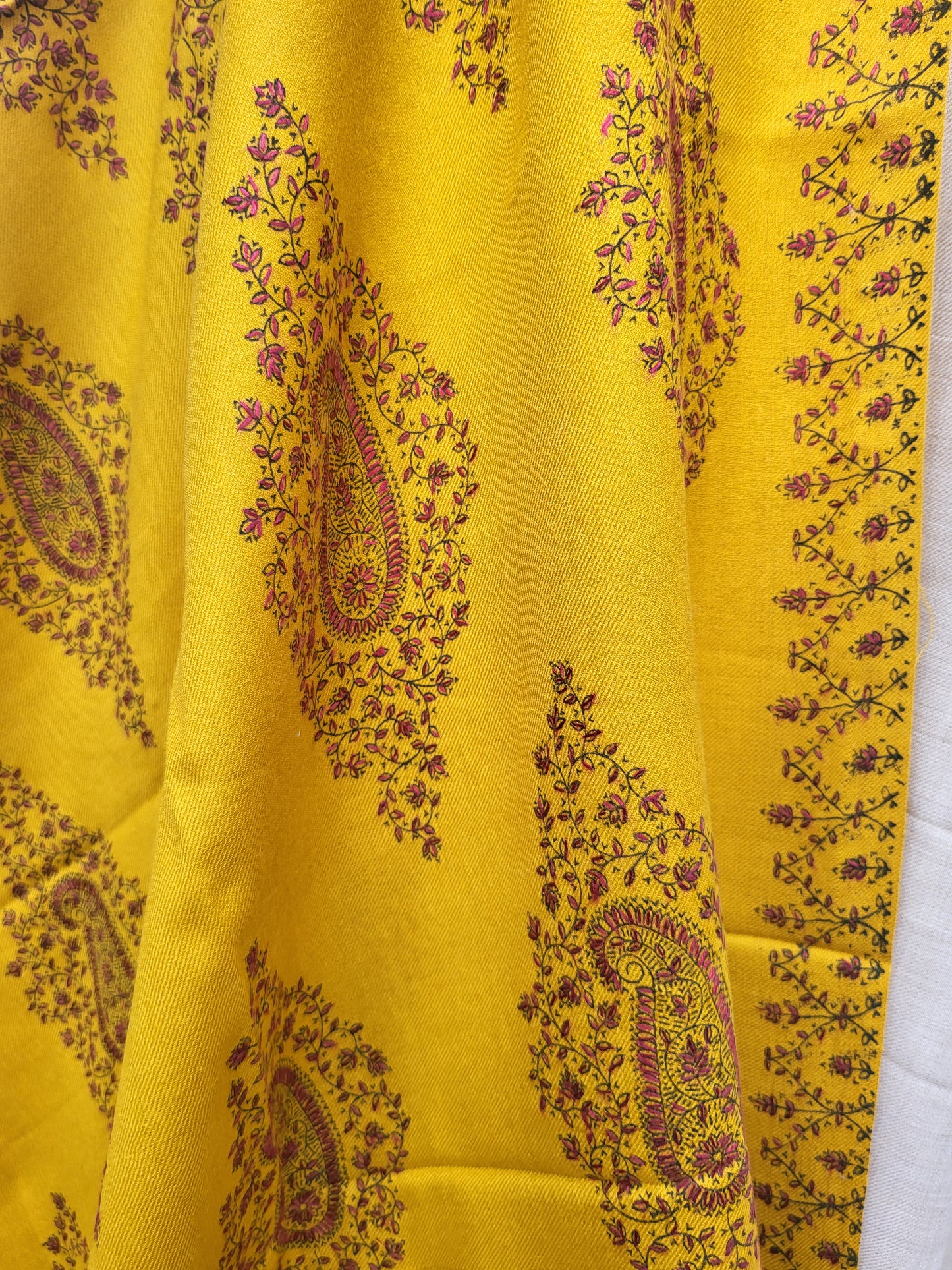 Hand embroidered: shawl