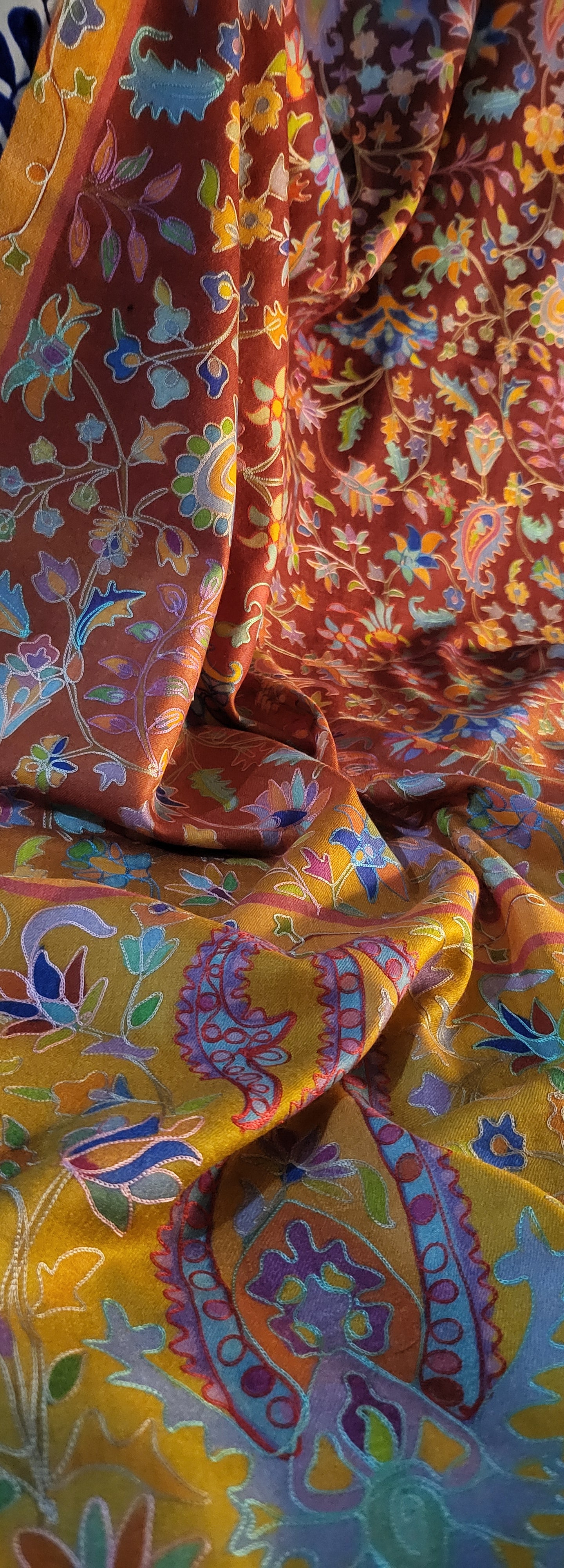 Kalamkari reelkaar: two tone shawl