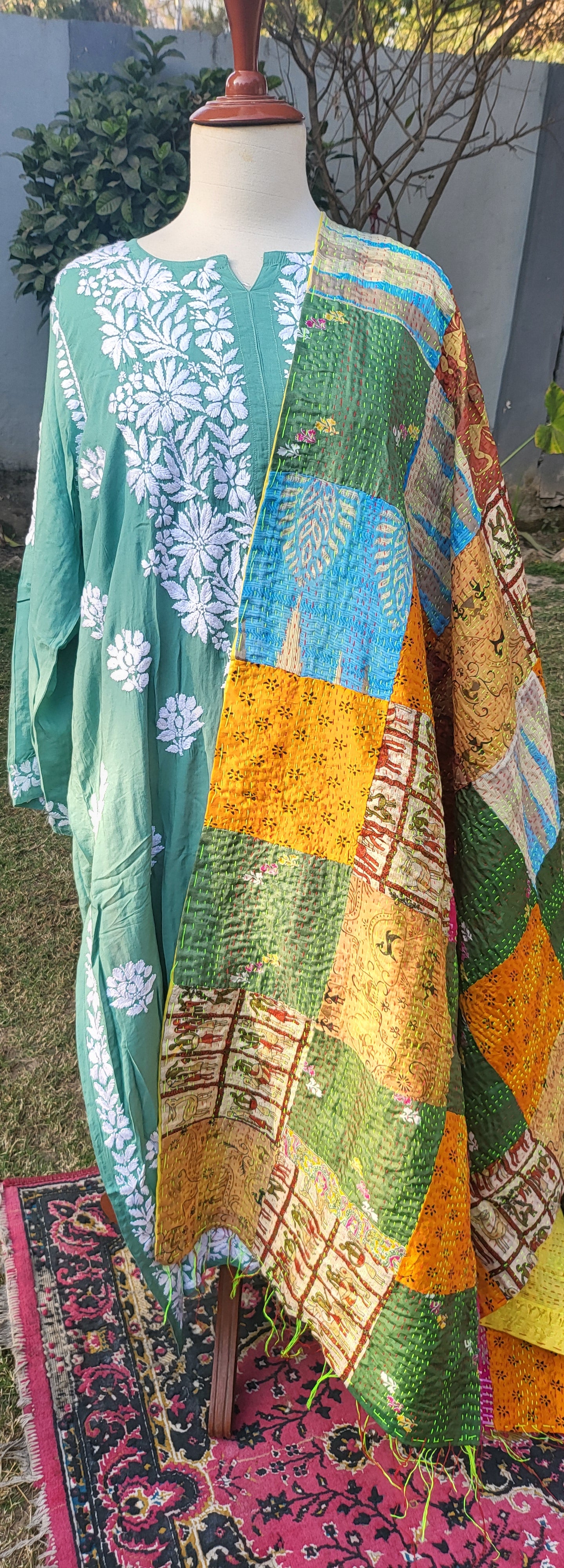 Chikankari shirt : Hand Embroidered