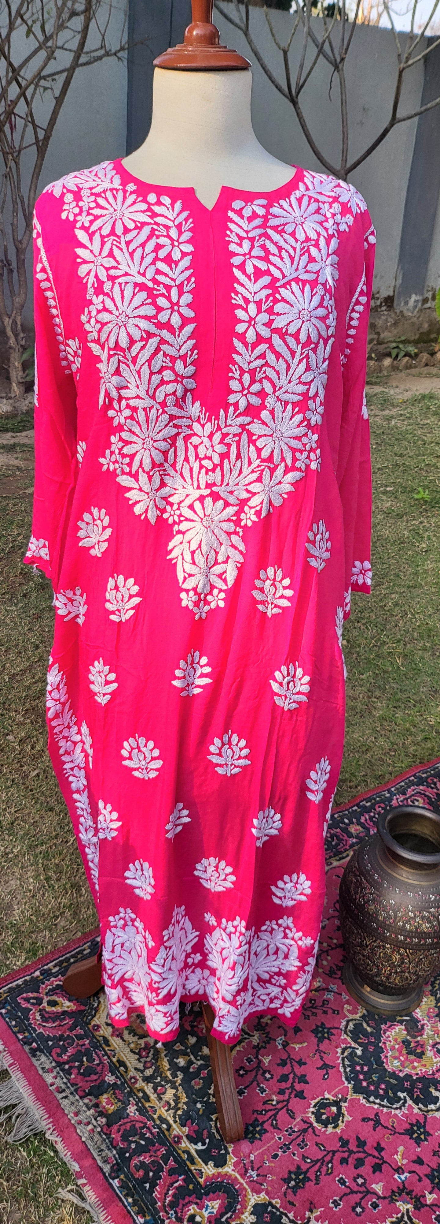 Chikankari shirt : Hand Embroidered