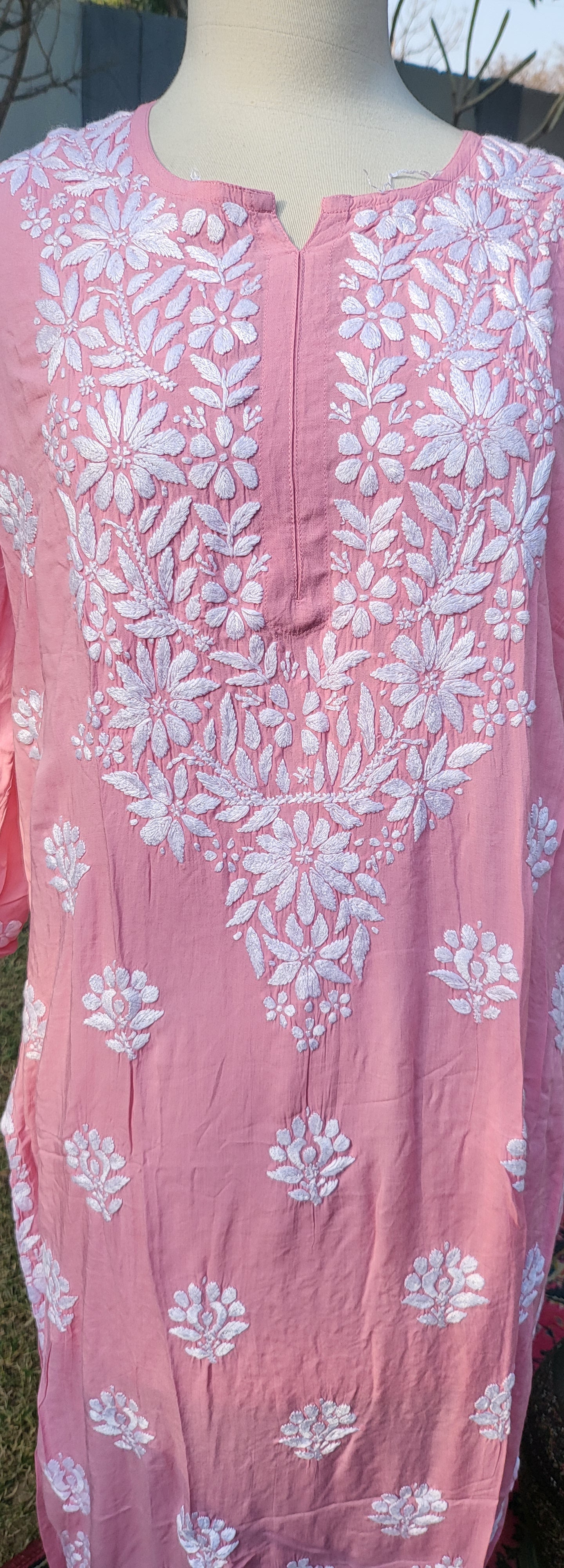 Chikankari shirt: Hand Embroidered