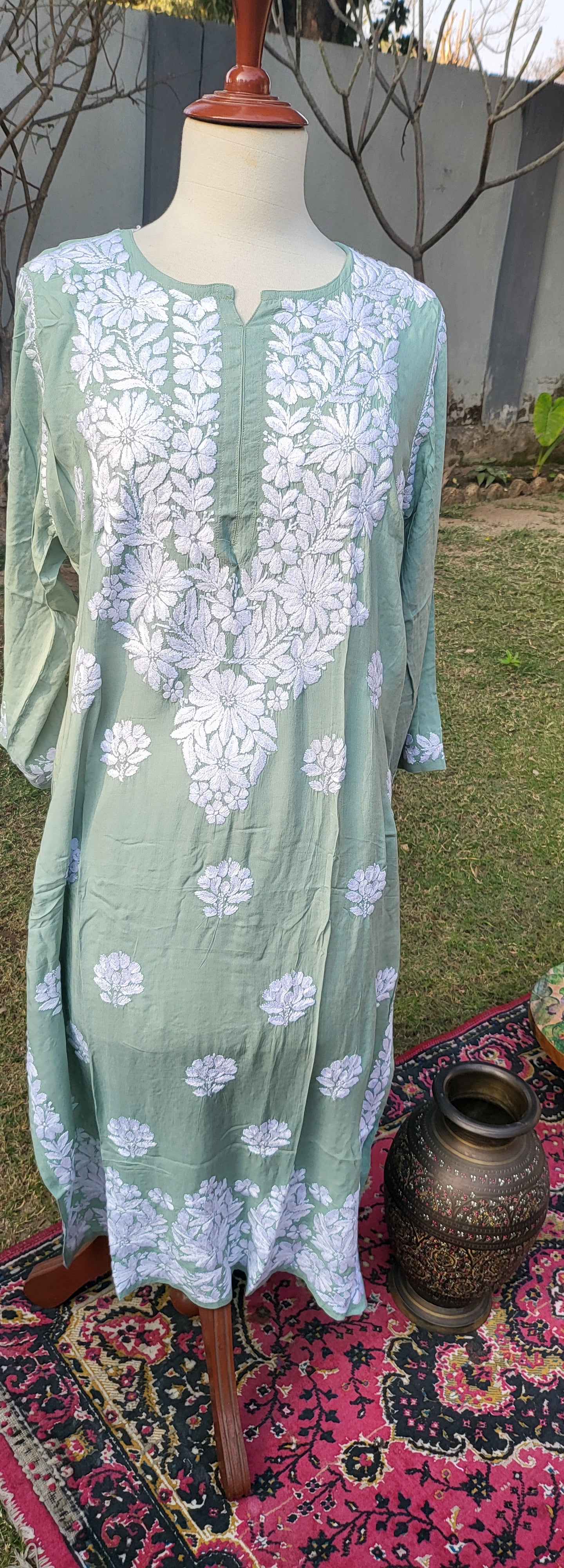 Chikankari shirt: Hand Embroidered