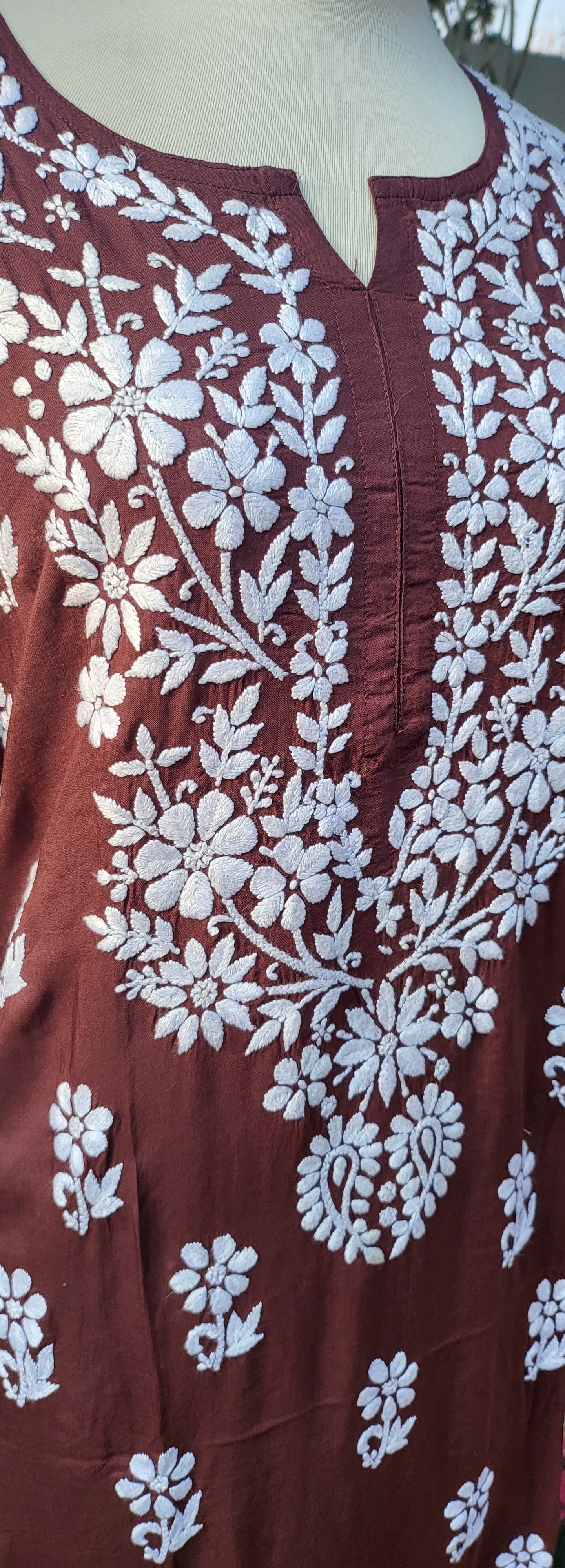 Chikankari shirt : Hand Embroidered