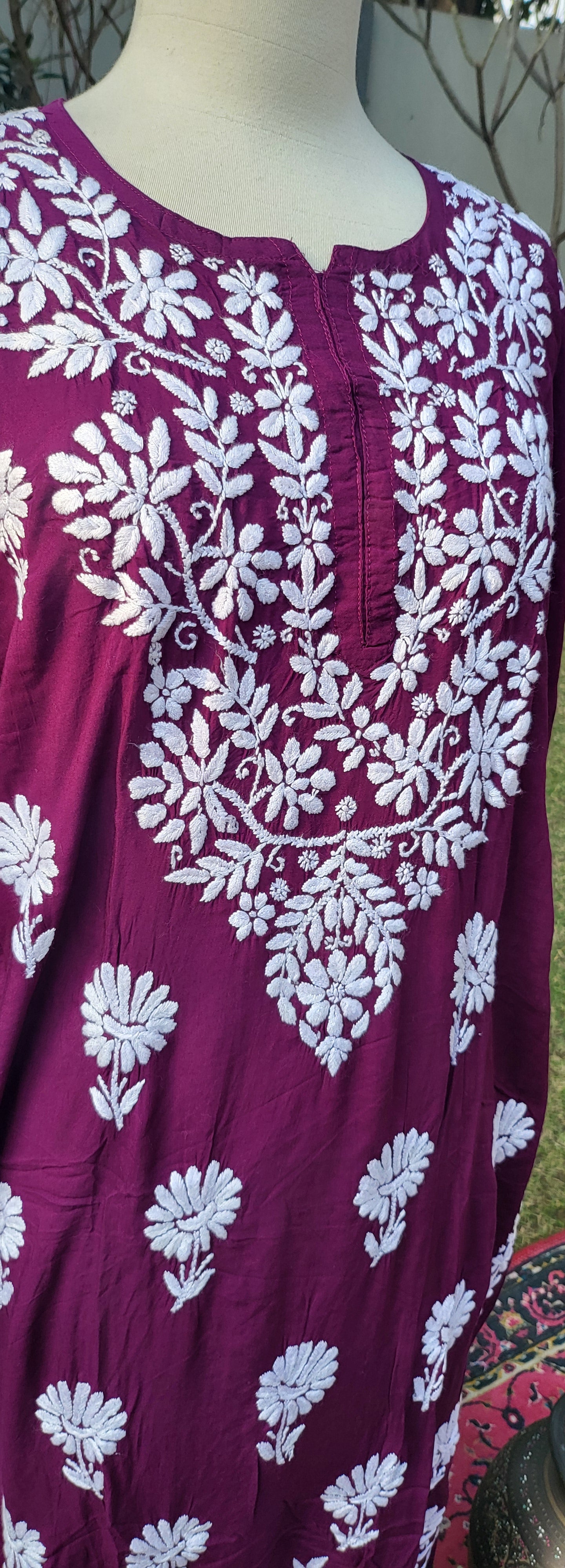 Chikankari shirt : Hand Embroidered