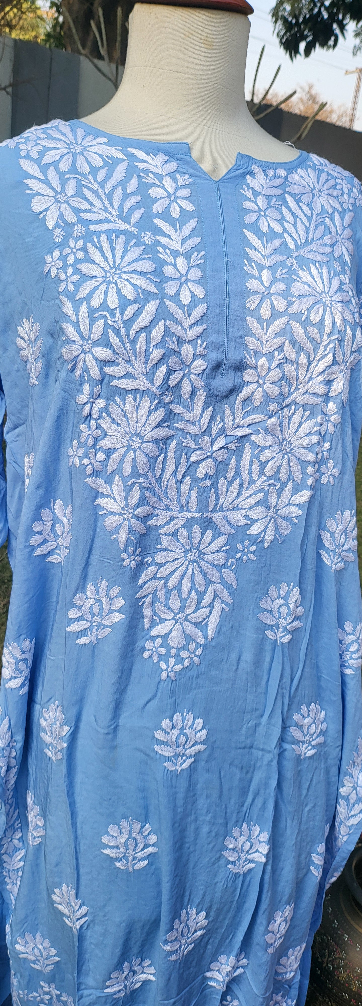 Chikankari shirt : Hand Embroidered