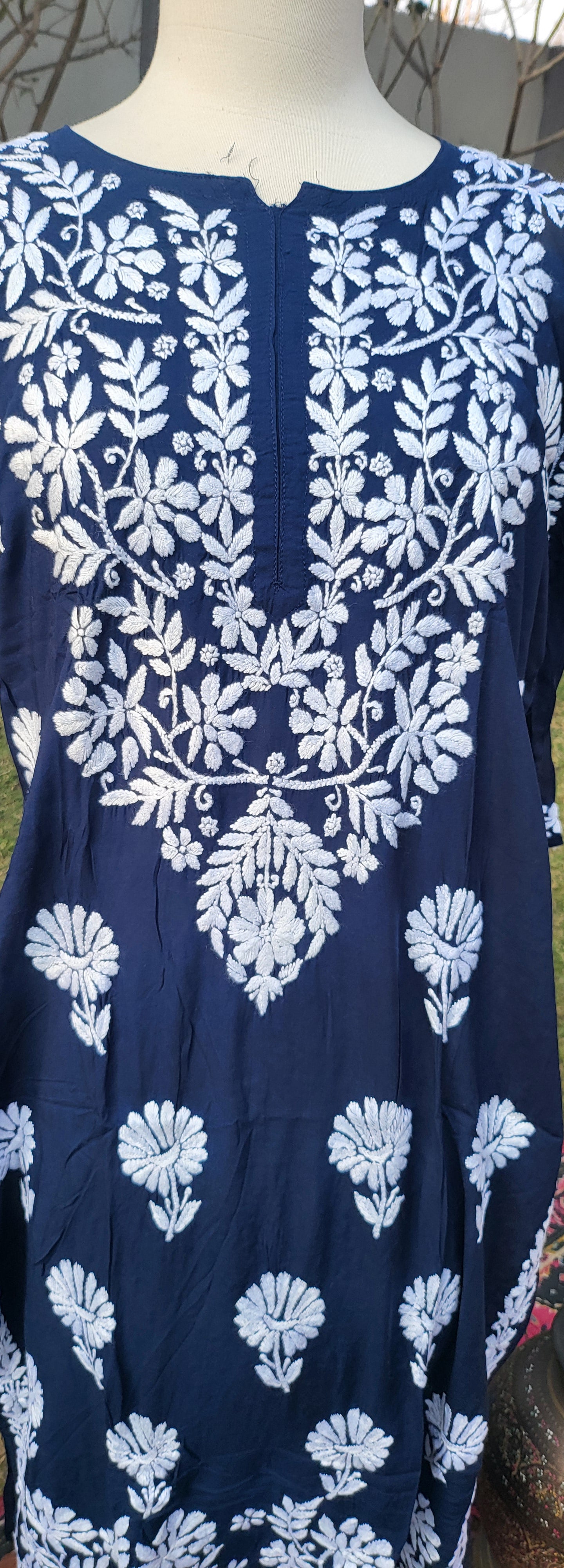 Chikankari shirt : Hand Embroidered