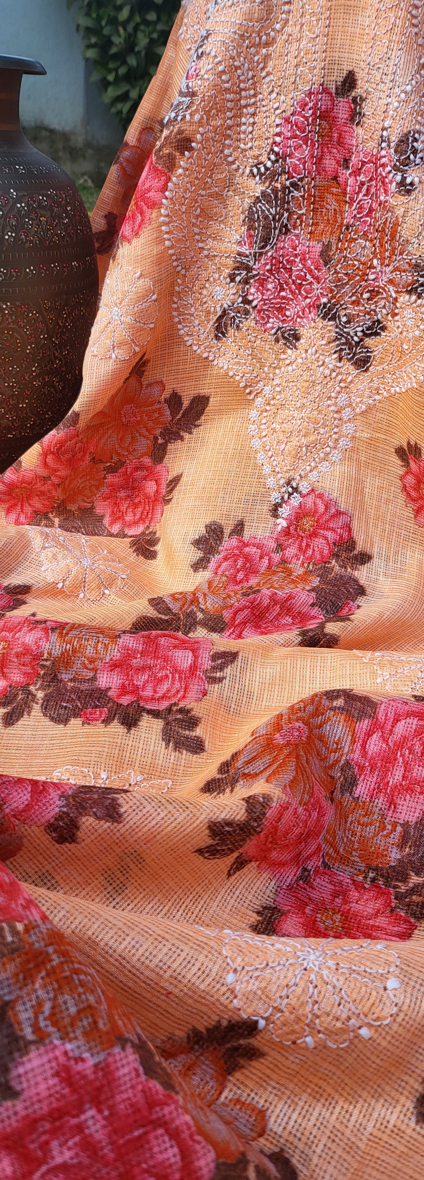 Chikankari shirt : Hand Embroidered