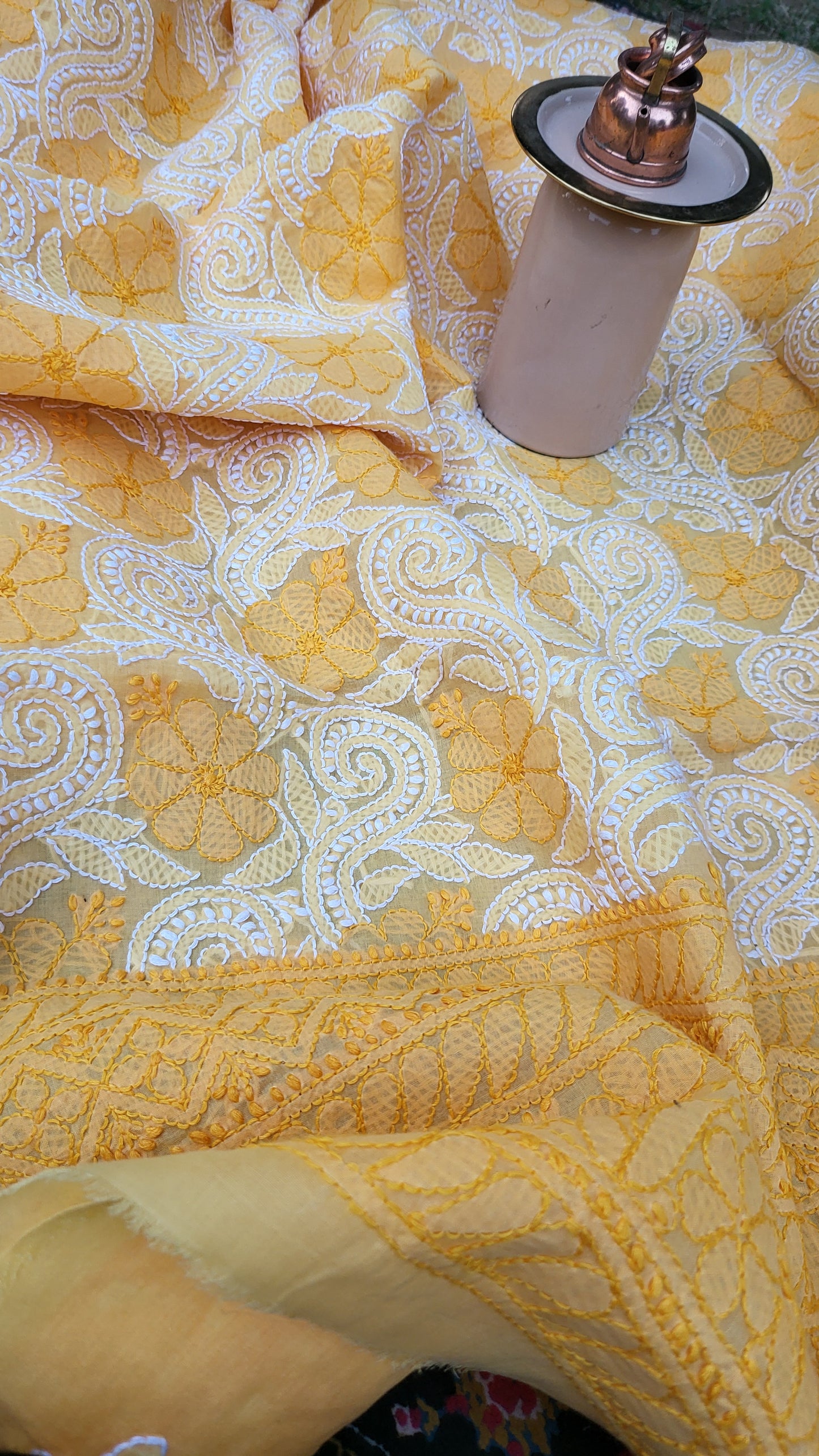 Chikankari shirt. : Hand Embroidered