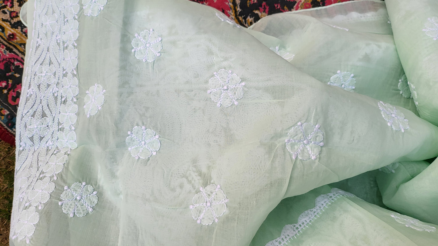 Chikankari shirt: Hand Embroidered