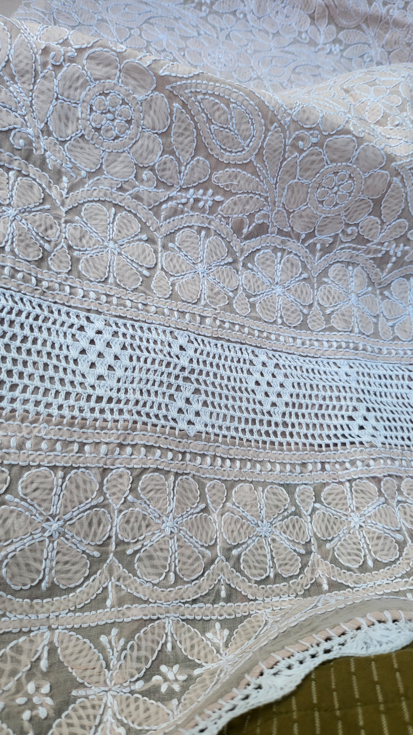 Chikankari shirt : Hand Embroidered