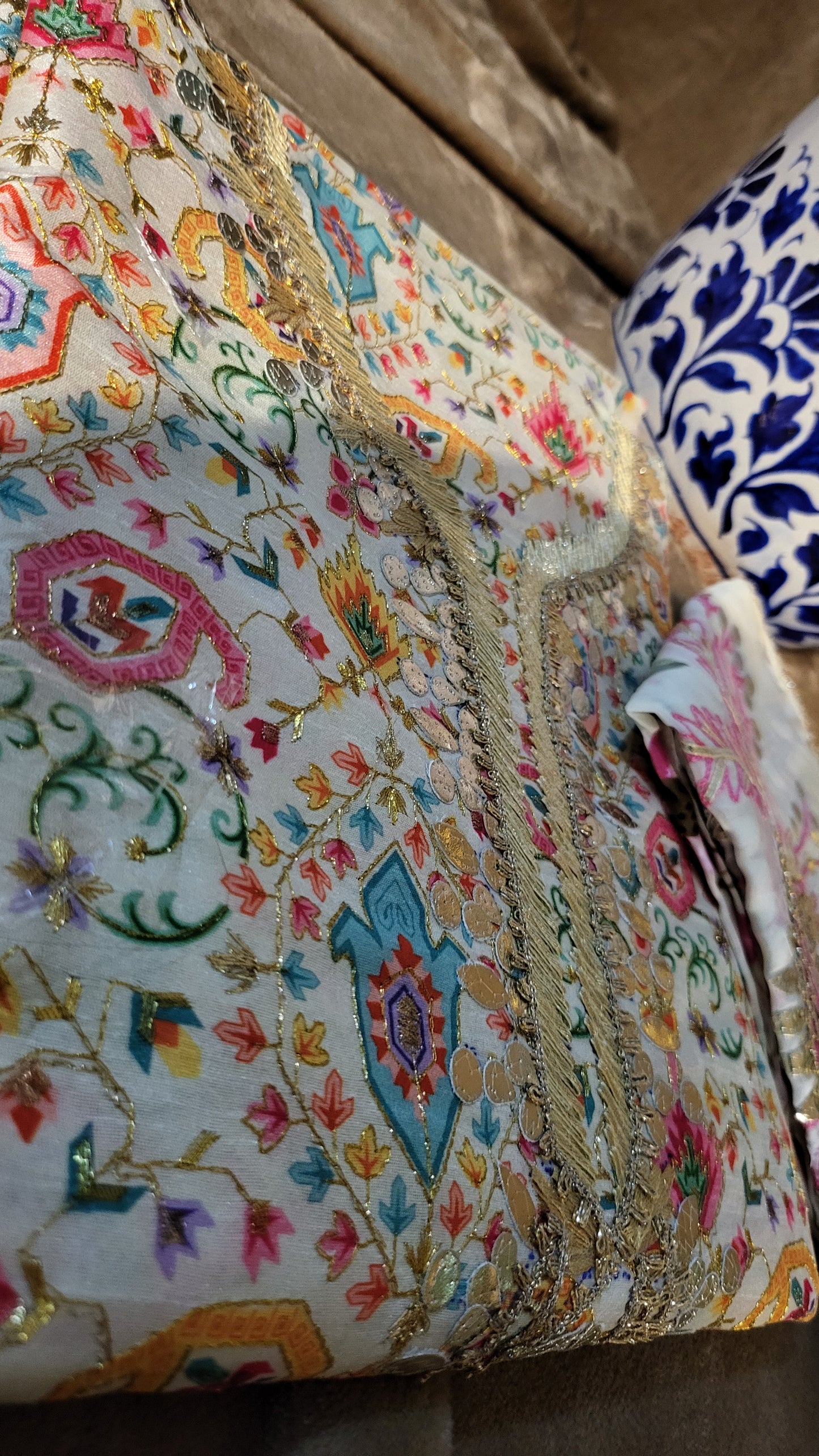 Silk suit : Gota work