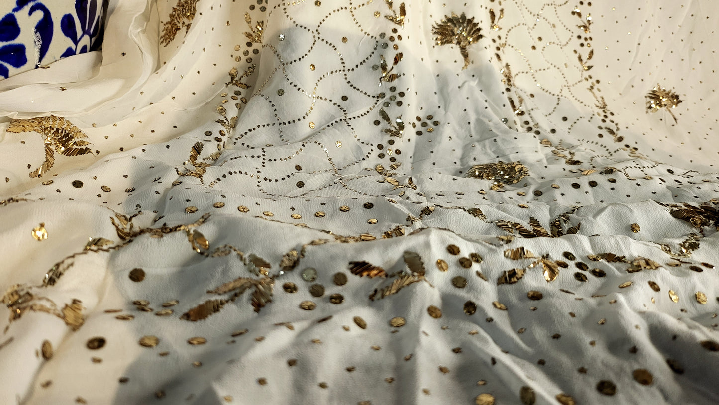 Pure georget: metal mukaish suit