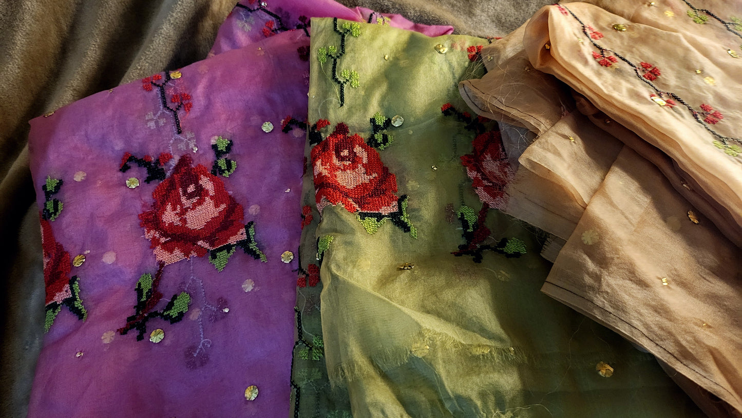 Cross stitch embroidered: suit