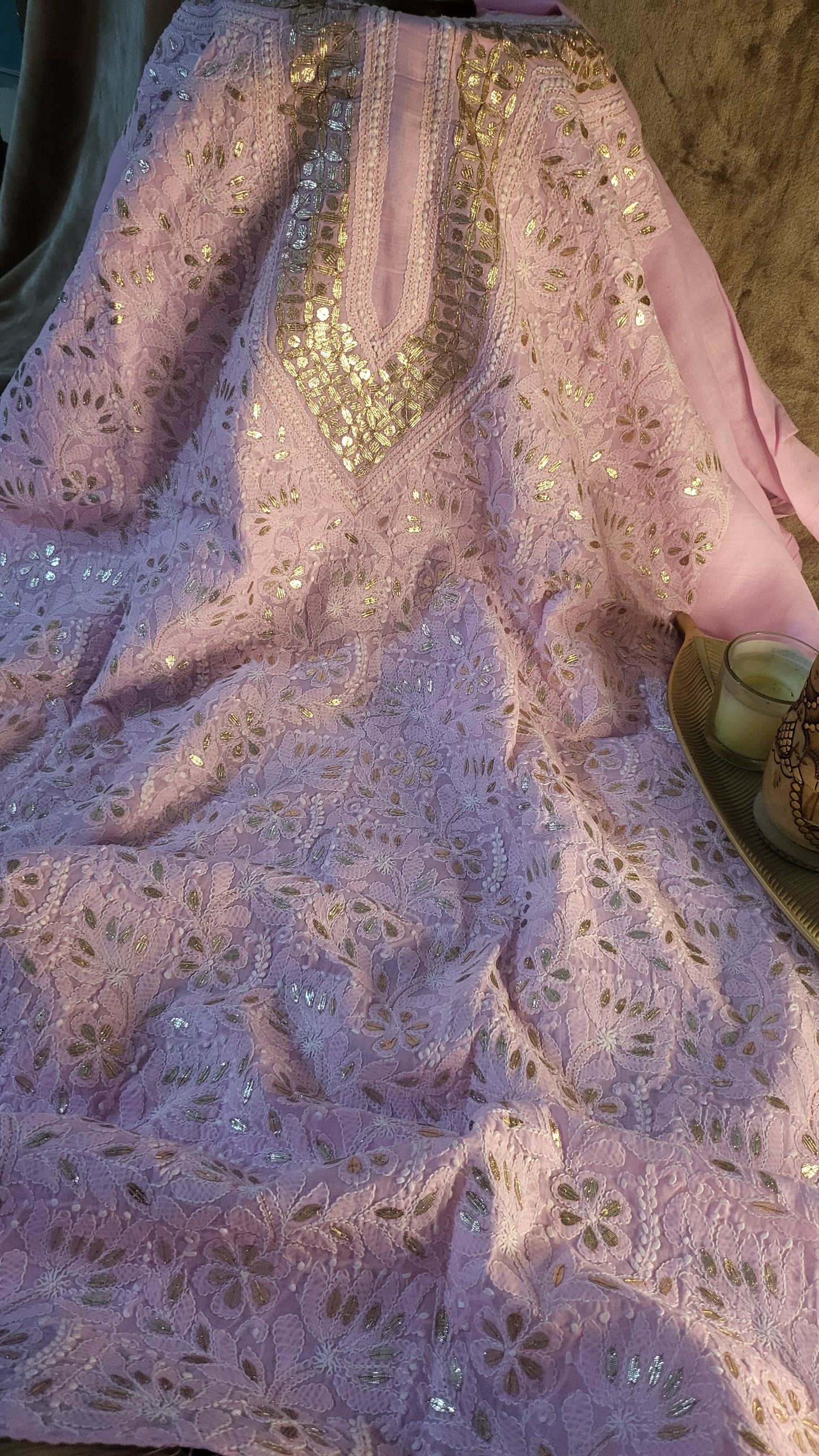 Chikankari shirt : gota work