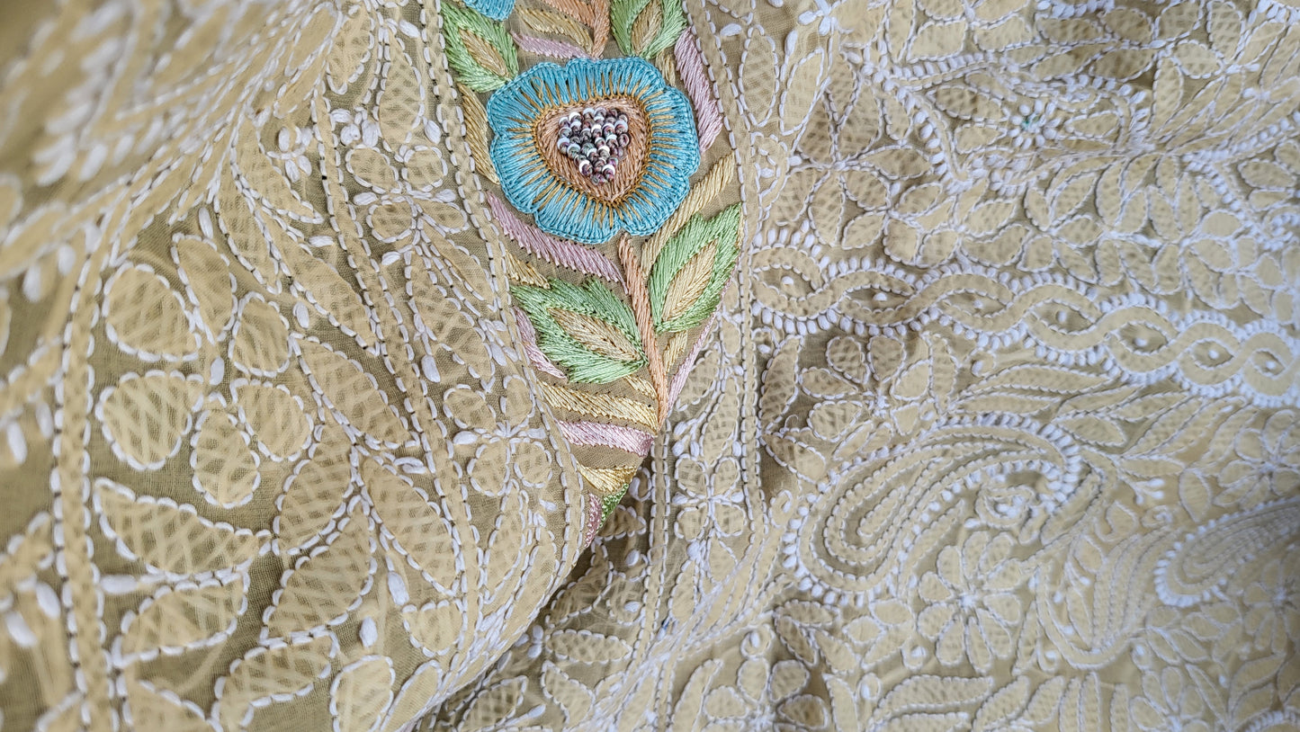 Chikankari shirt : parsi gara