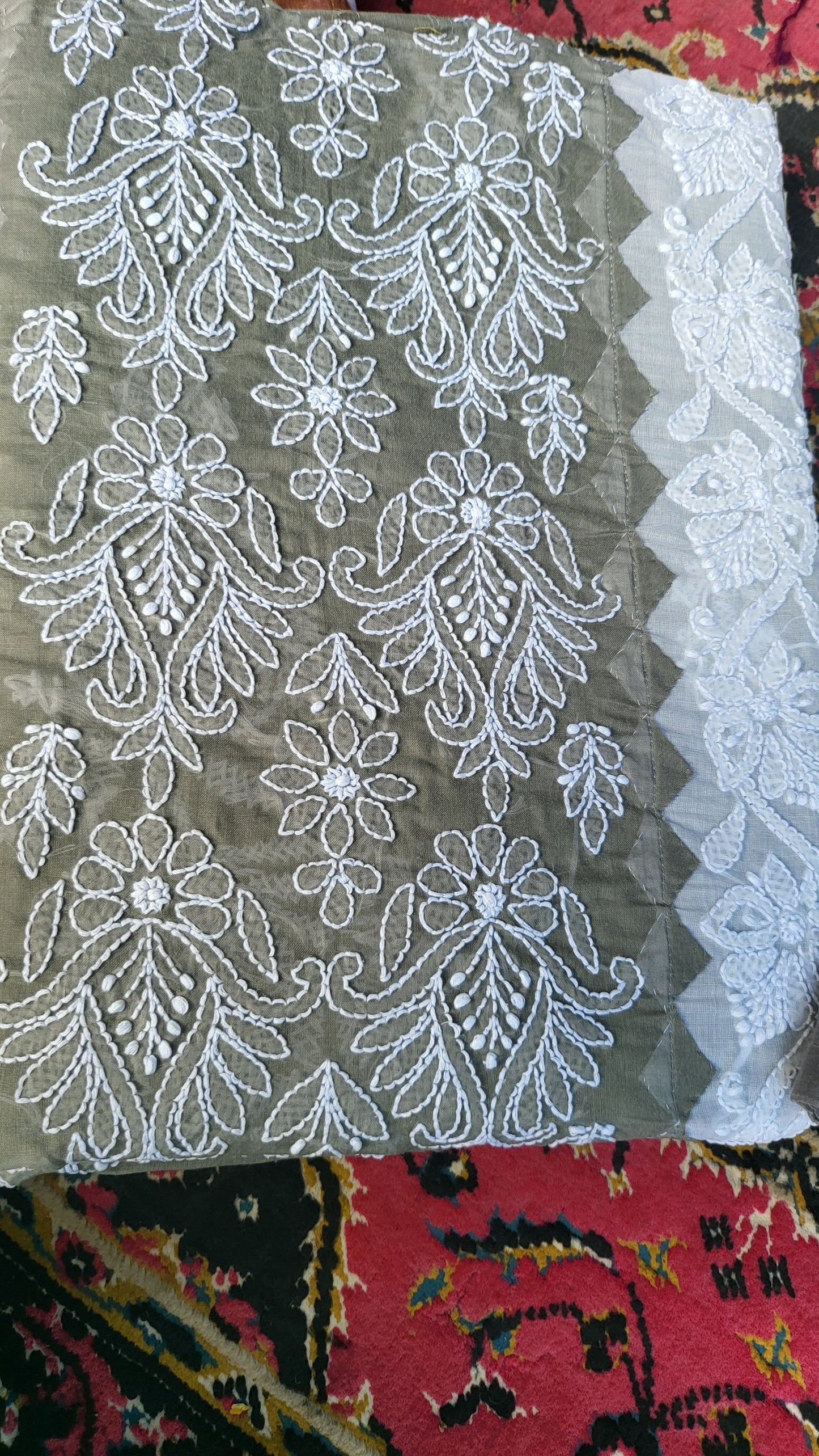 Chikankari shirt : appliqued lawn