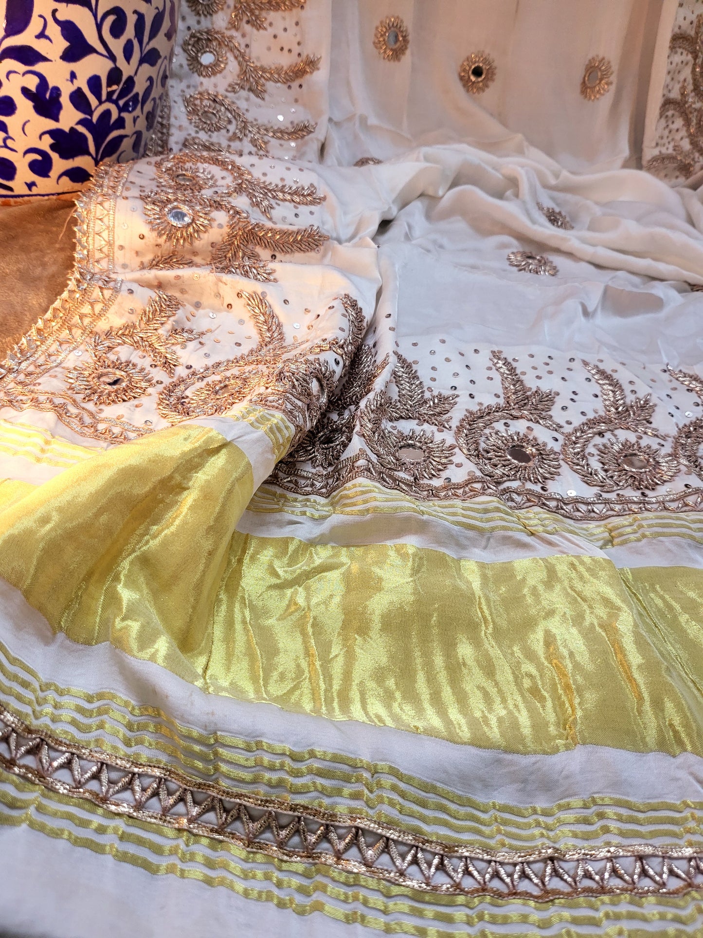 Silk dupata: gota work