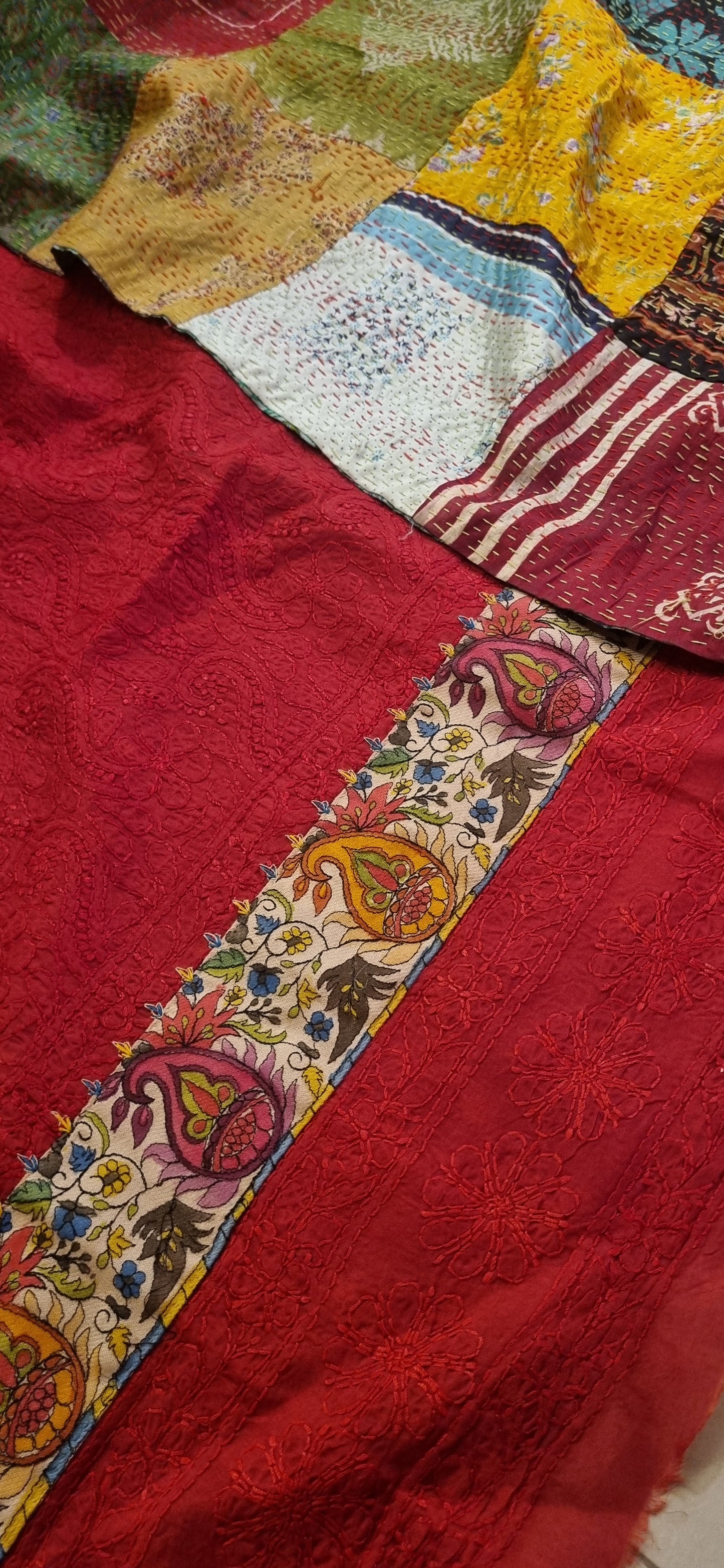 Chikankari shirt kantha dupata