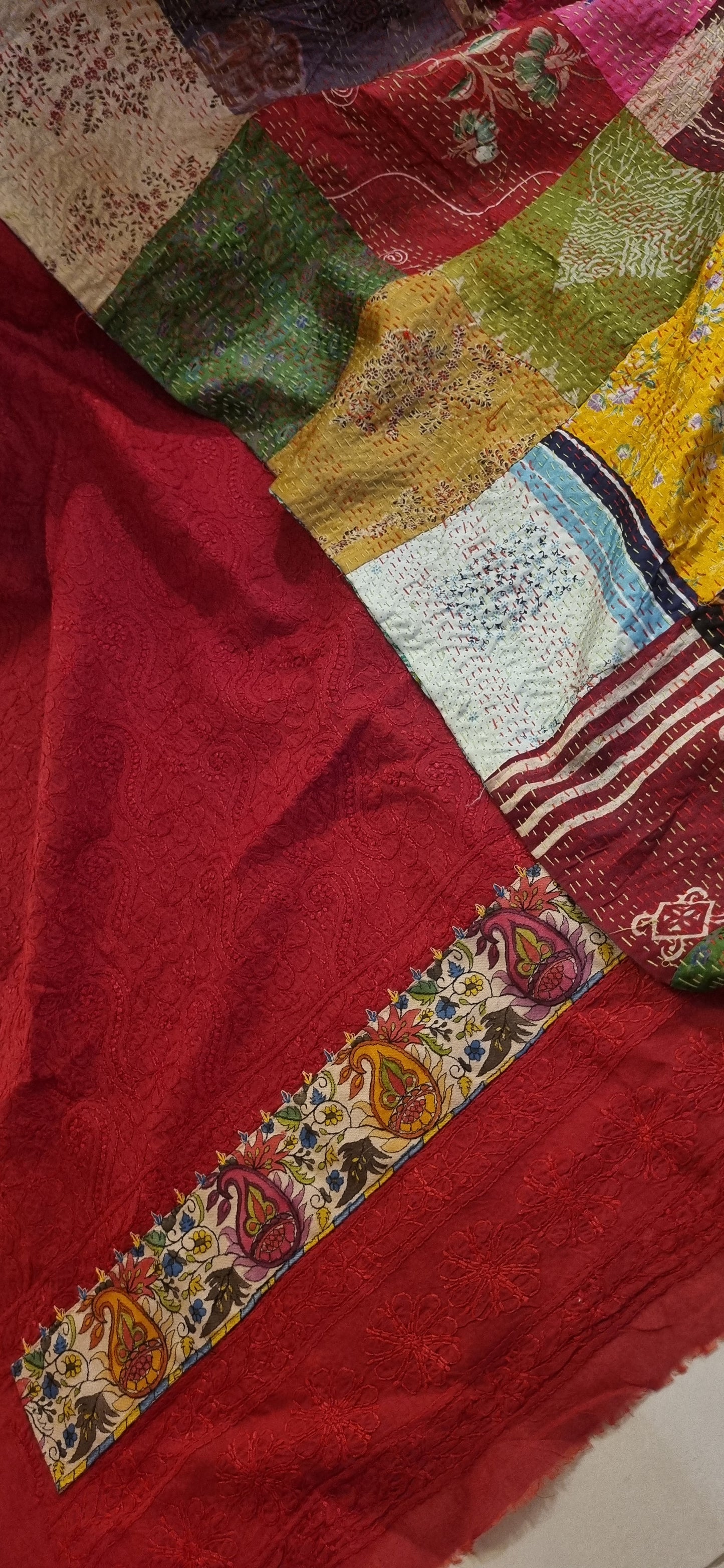 Chikankari shirt kantha dupata