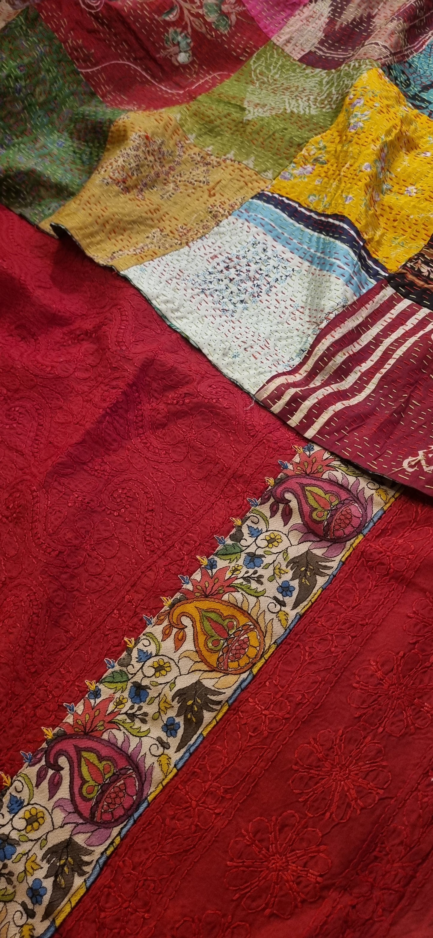 Chikankari shirt kantha dupata