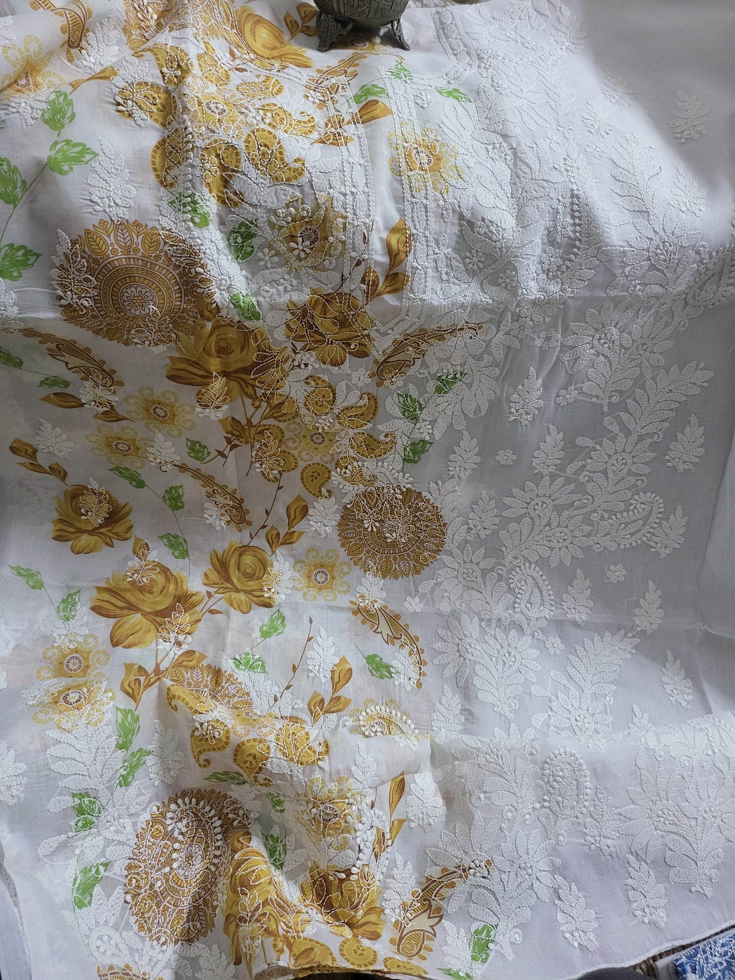 Chikankari shirt : side print