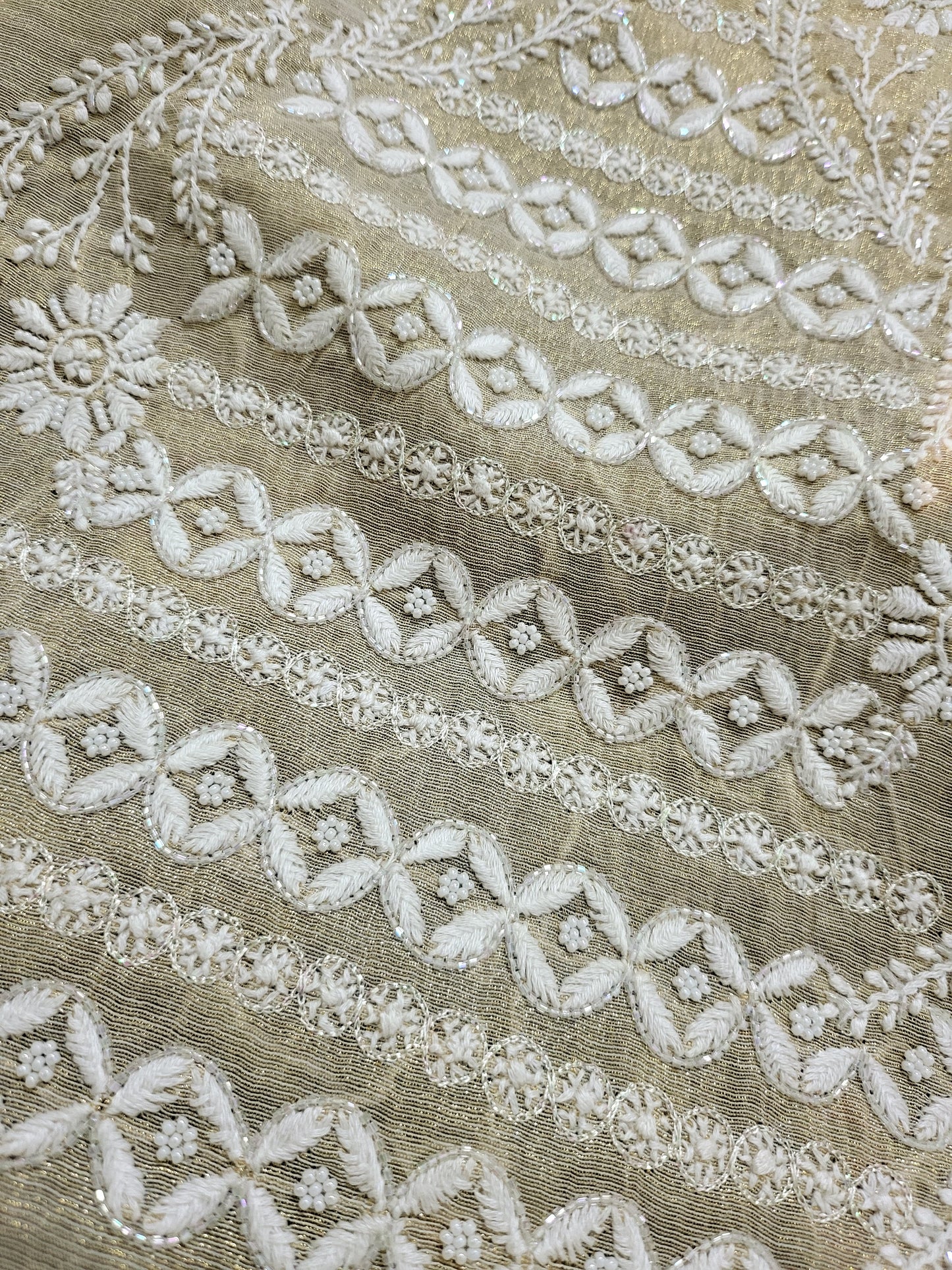 Chanderi set : Hand Embroidered