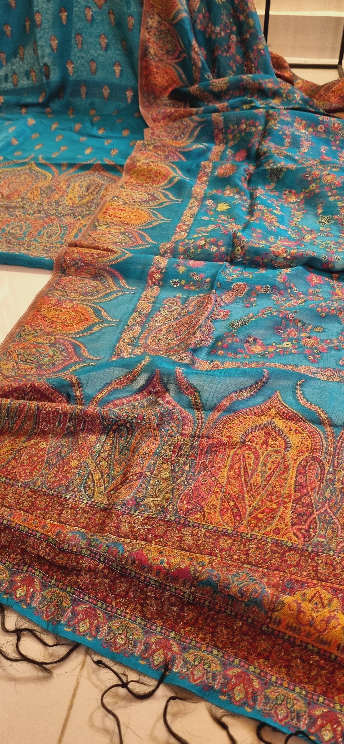 Silk kaani suit