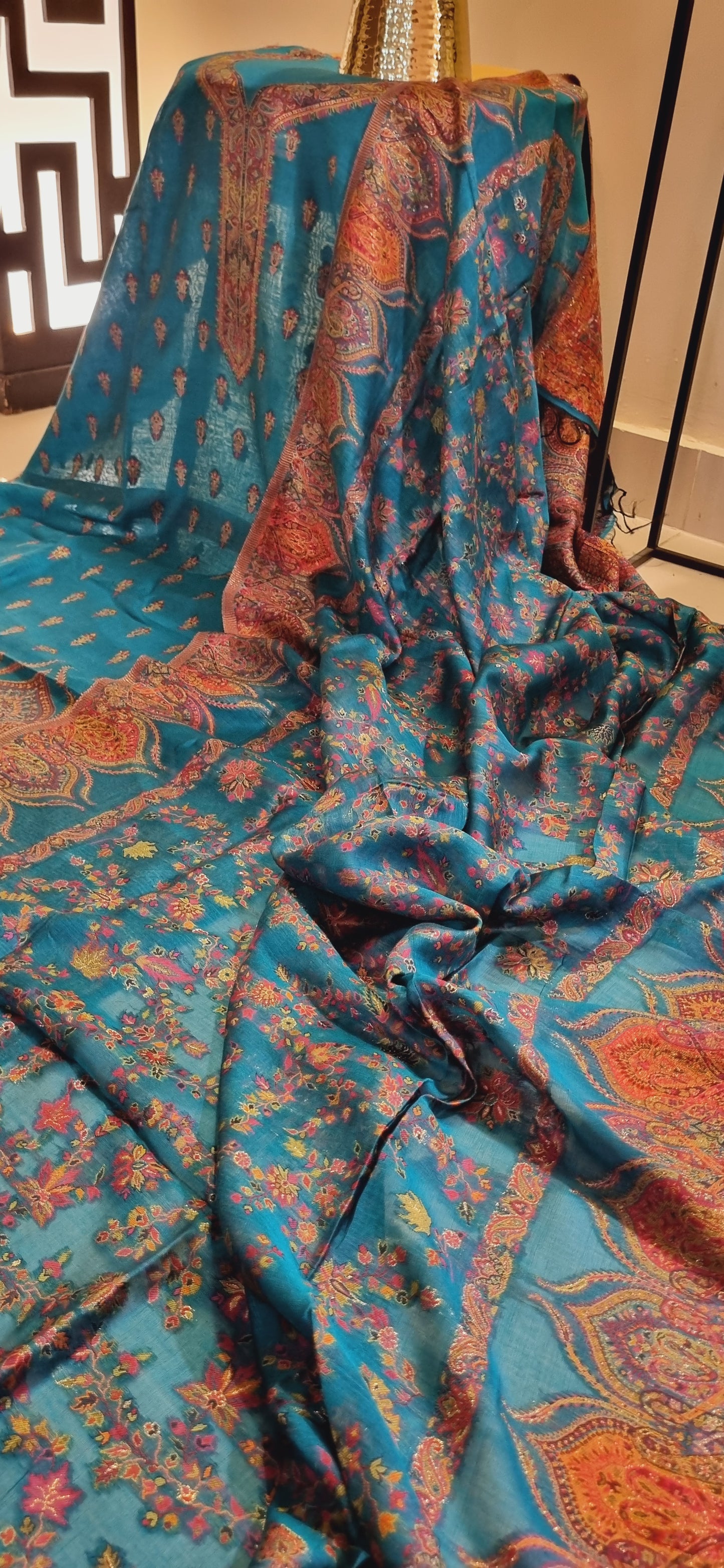 Silk kaani suit