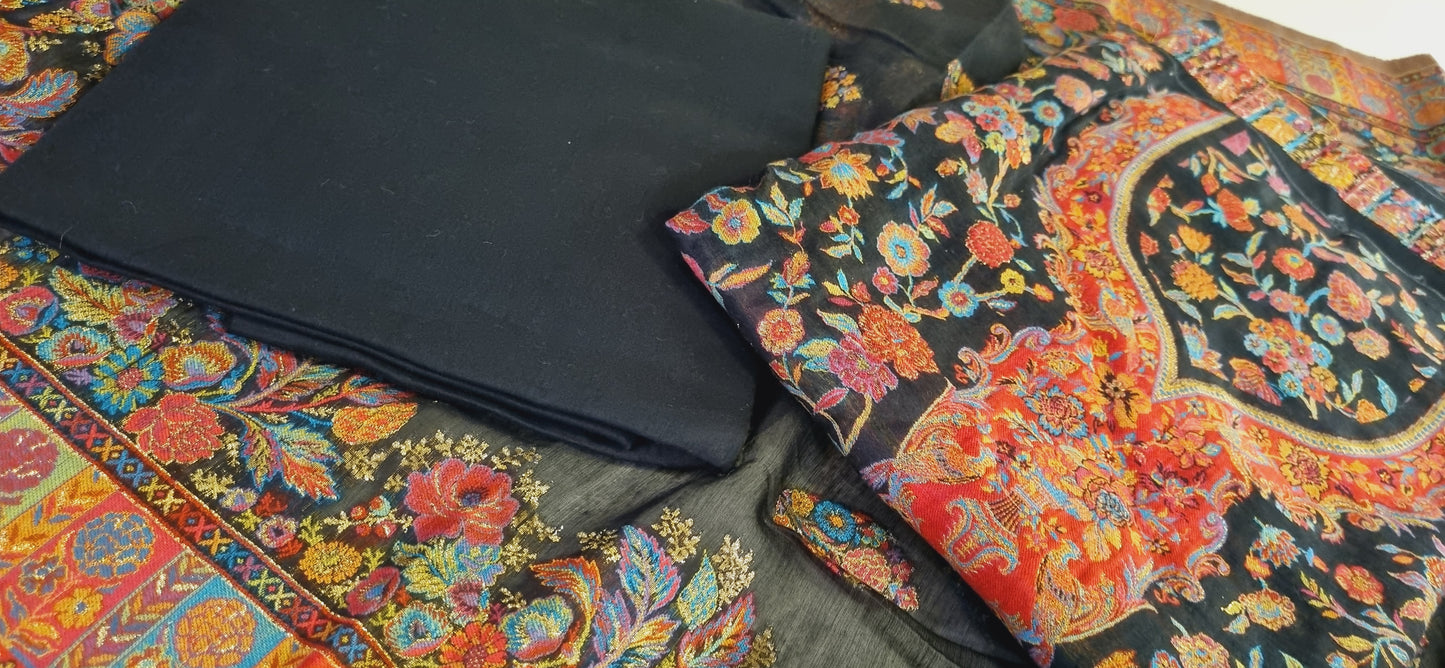 Silk kaani suit