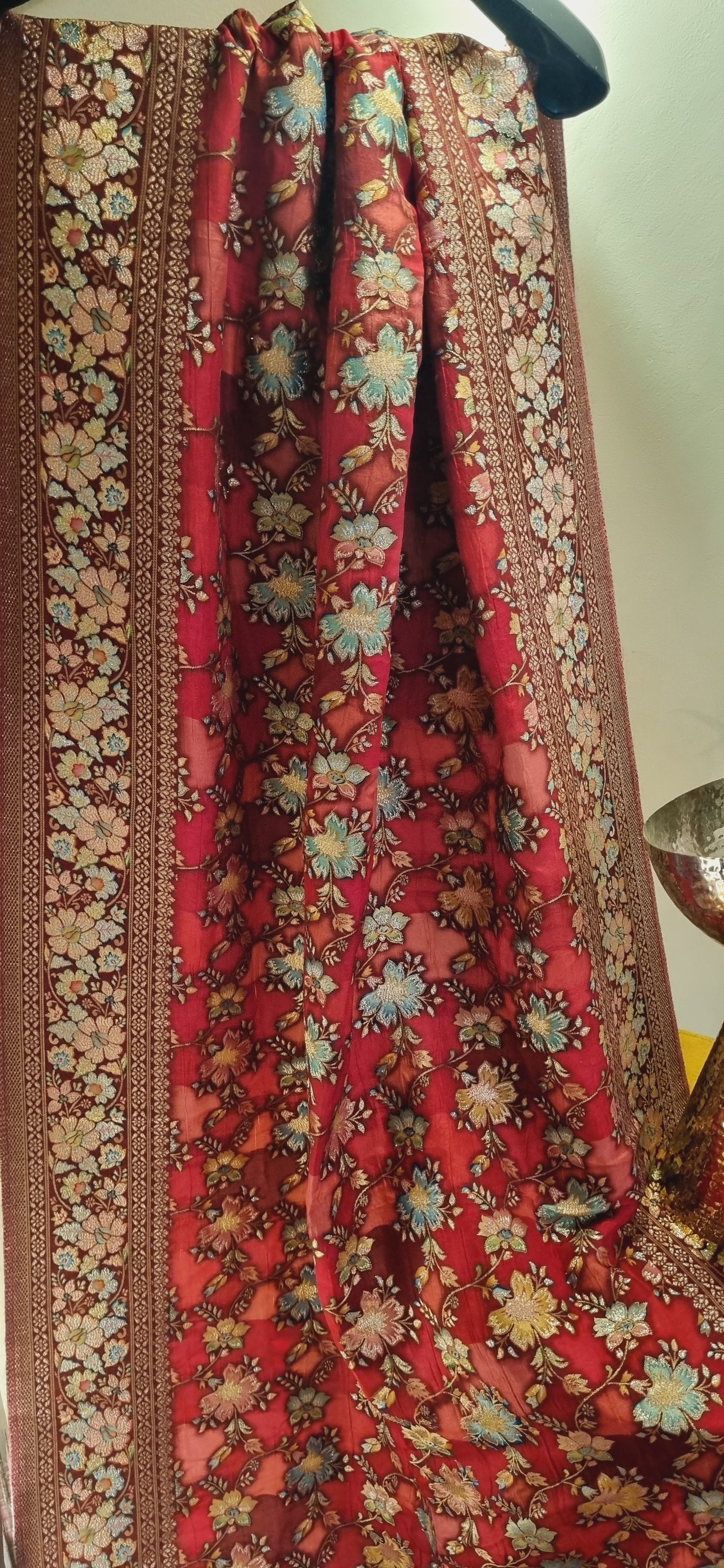 Meenakari silk dupata