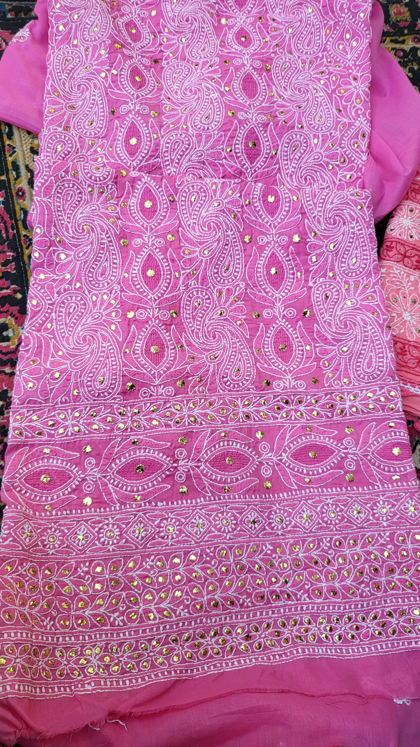 Chikankari shirt : mukaish work