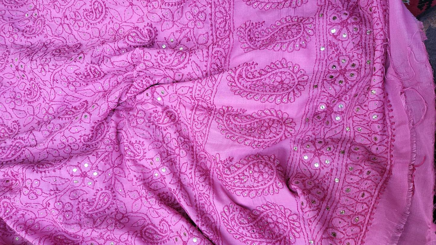 Chikankari shirt: mukaish work
