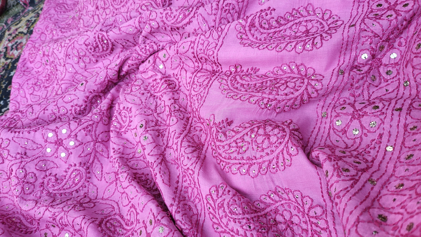 Chikankari shirt: mukaish work