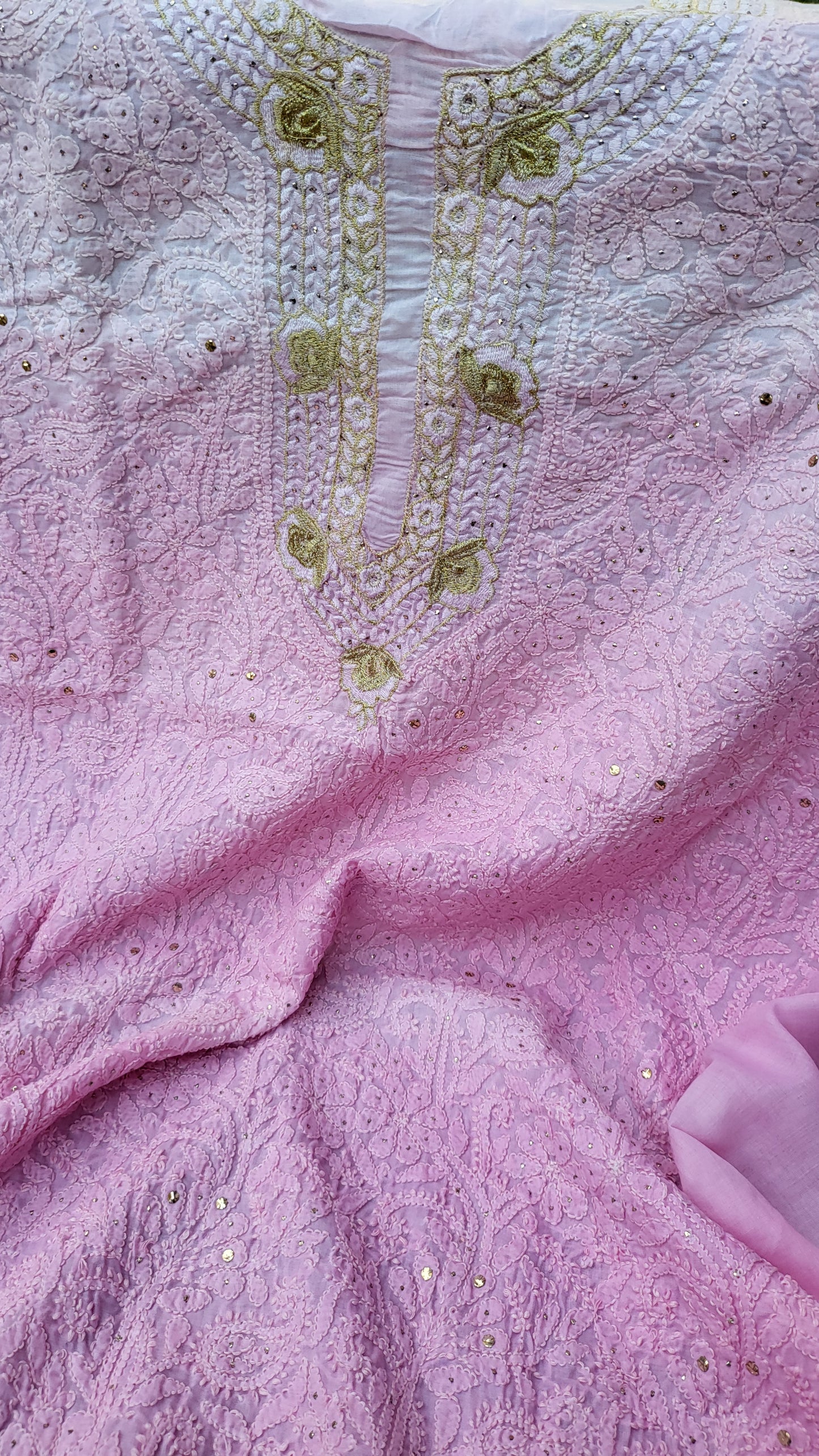 Chikankari shirt : Mukaish work