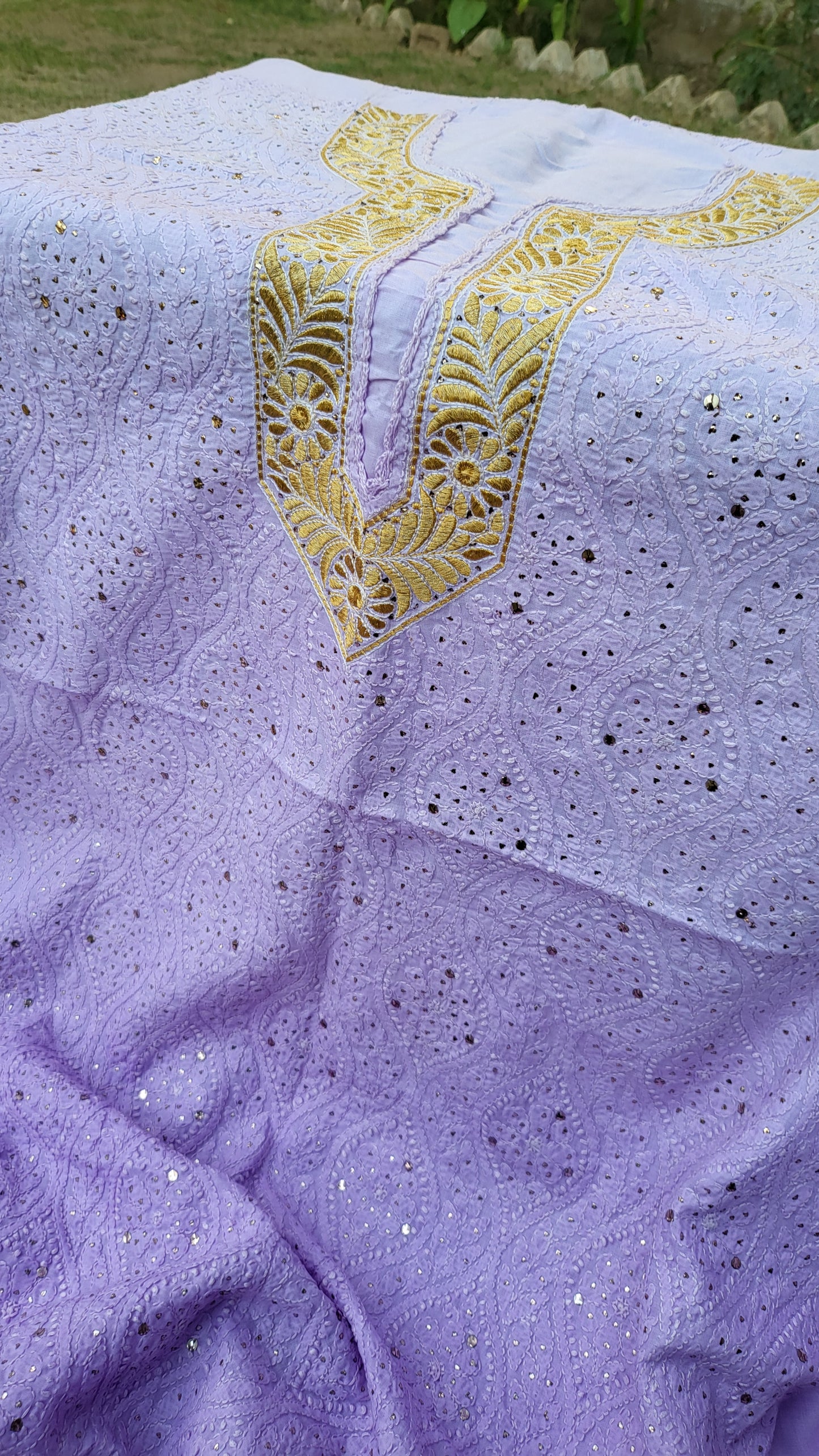 Chikankari shirt : mukaish work
