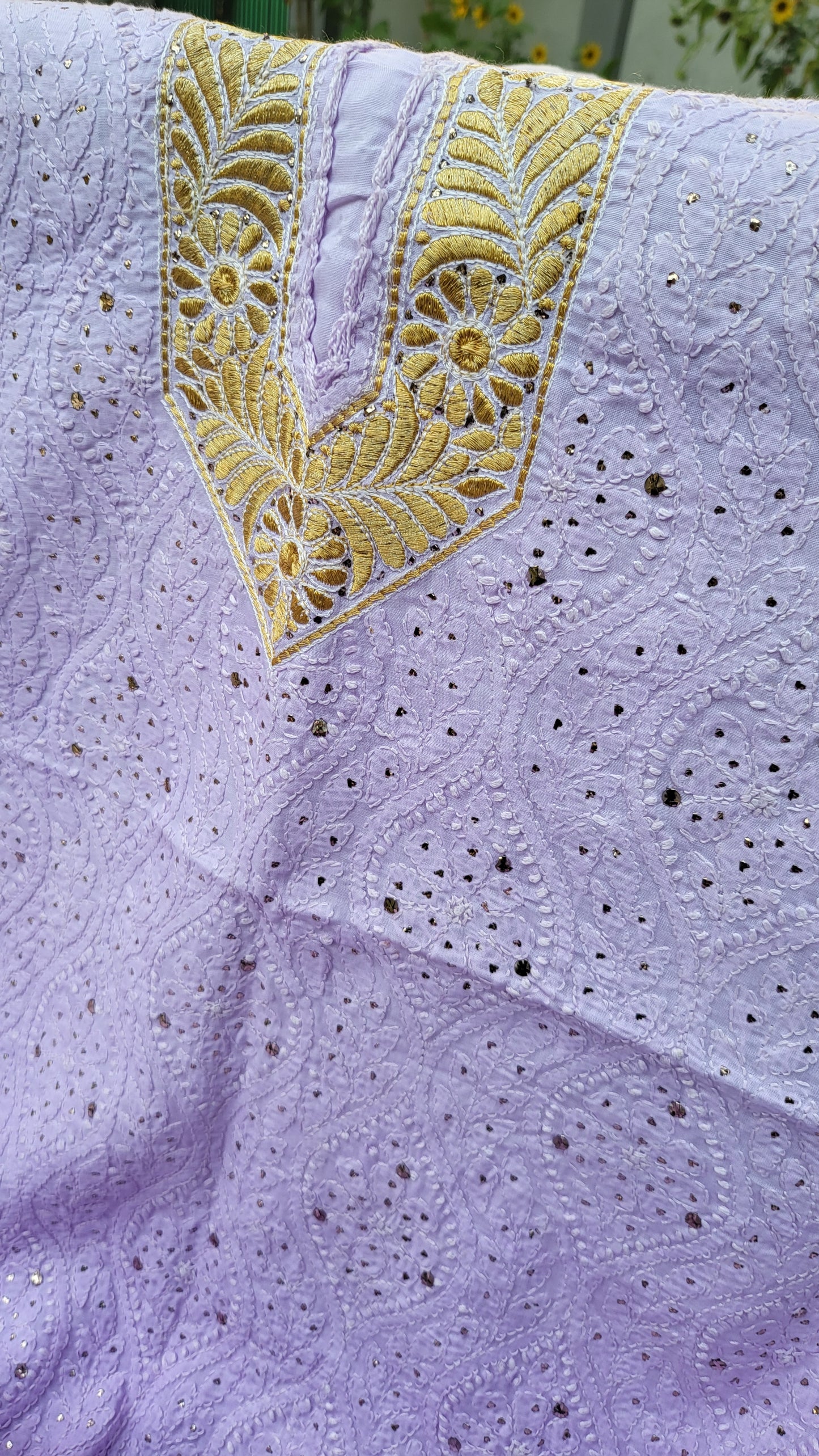 Chikankari shirt : mukaish work