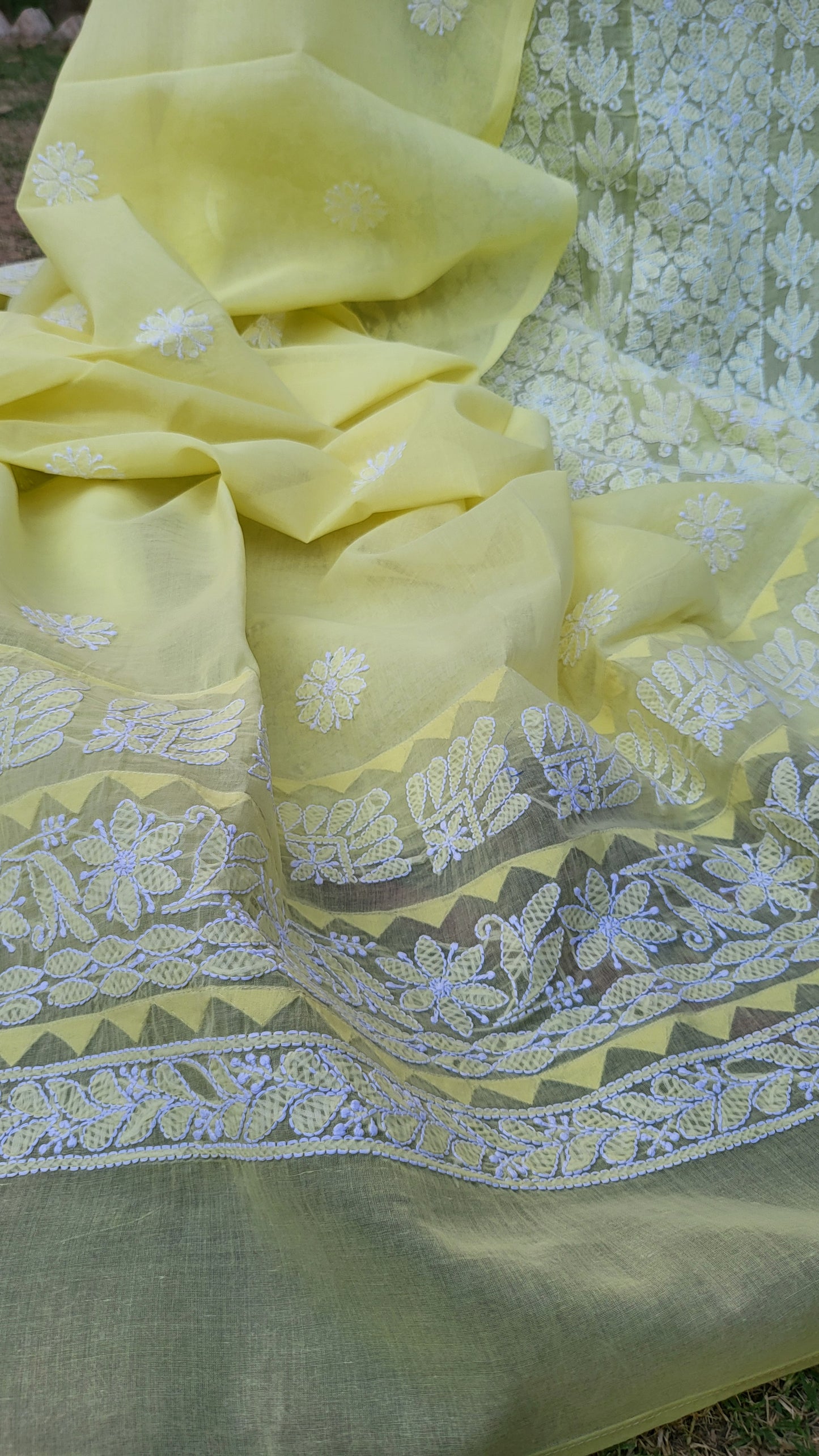 Chikankari combo : shirt dupata