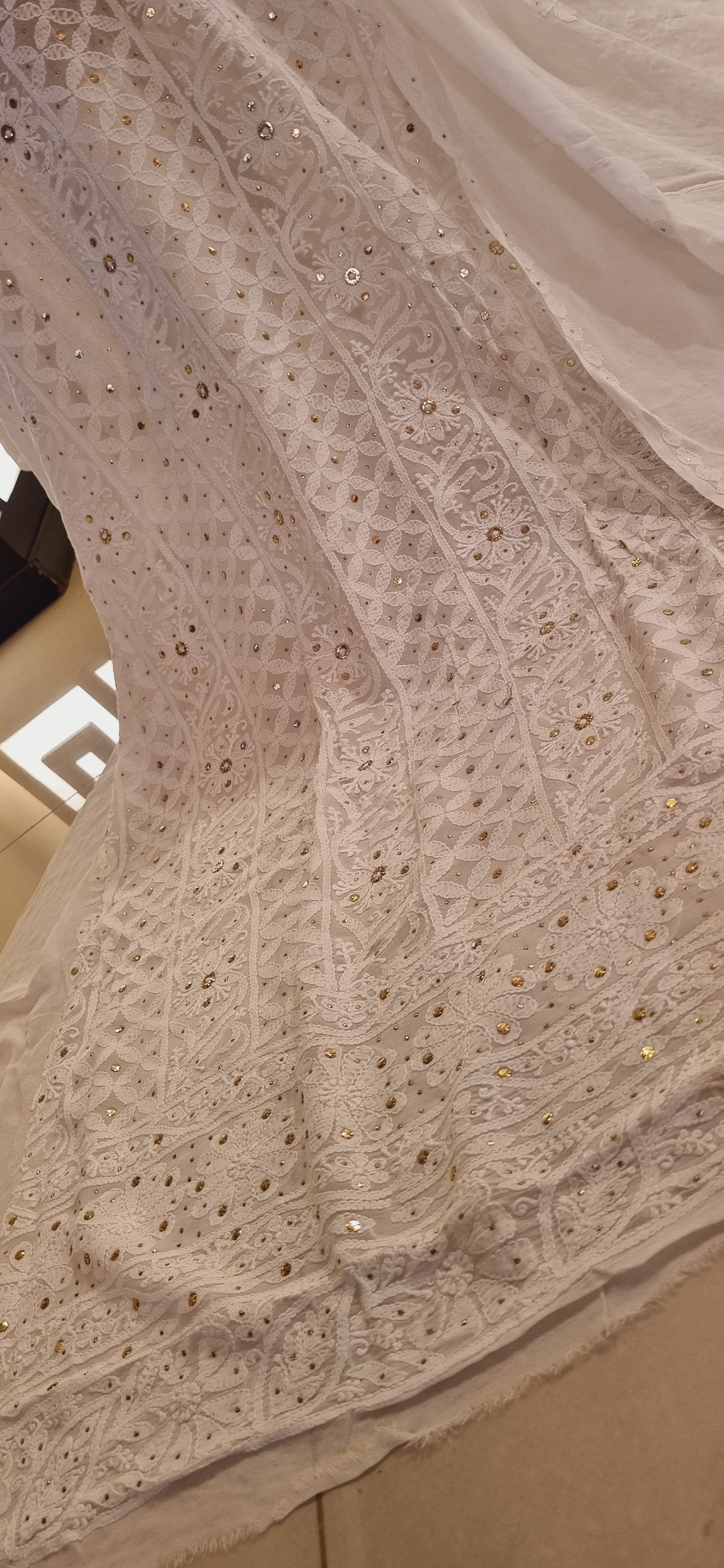 Chikankari kamdani Chiffon suit