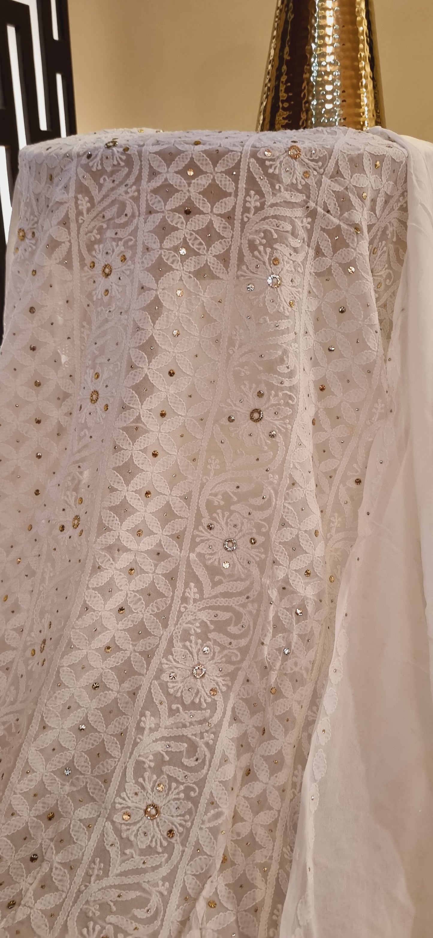 Chikankari kamdani Chiffon suit