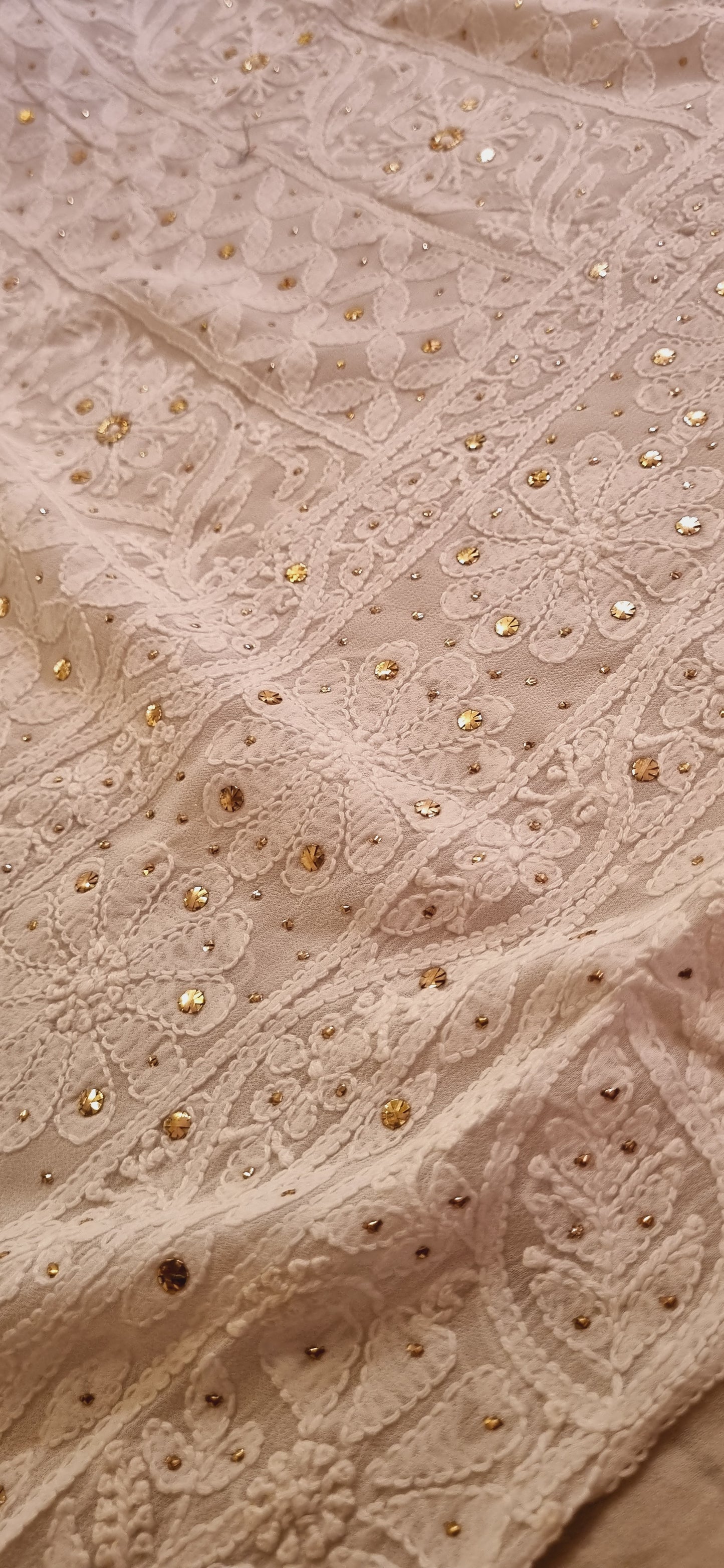 Chikankari kamdani Chiffon suit