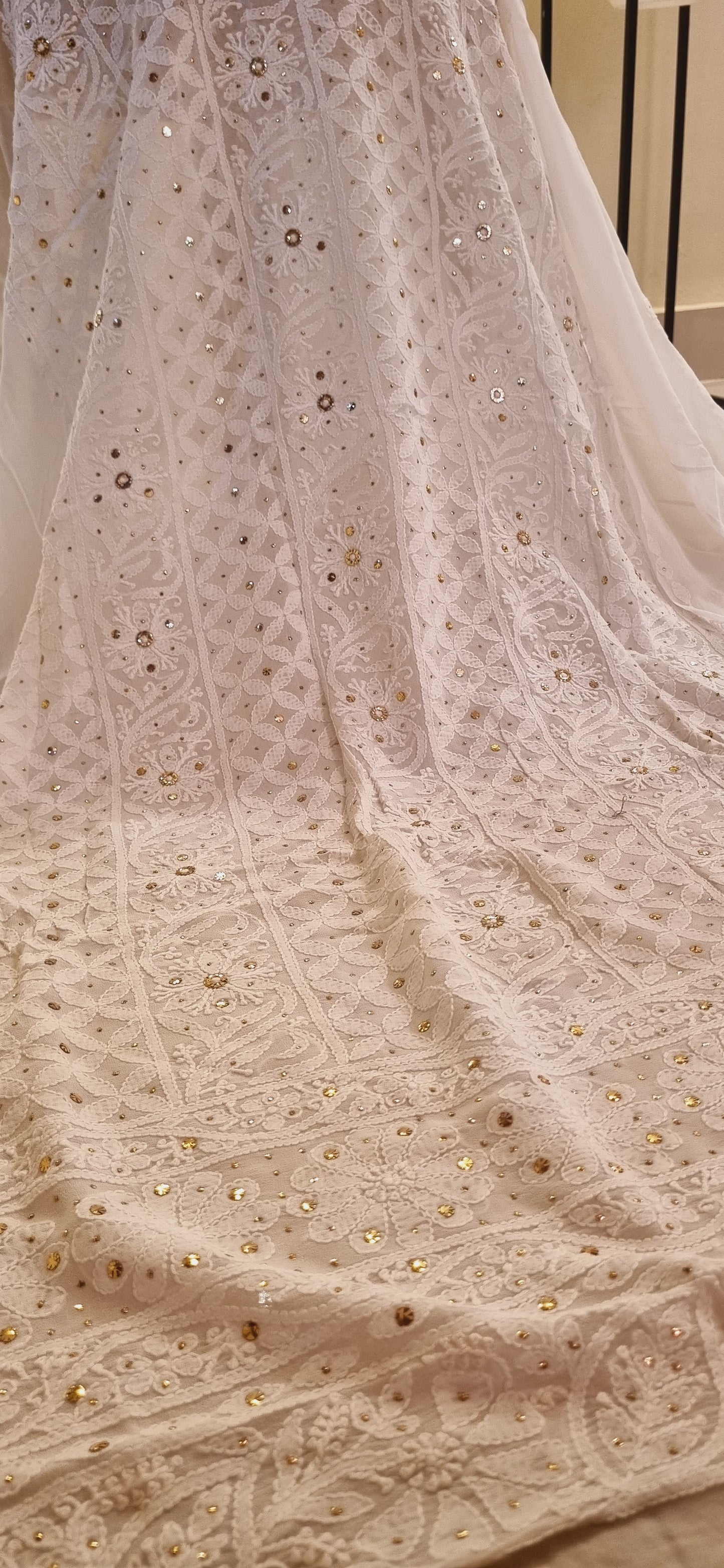 Chikankari kamdani Chiffon suit
