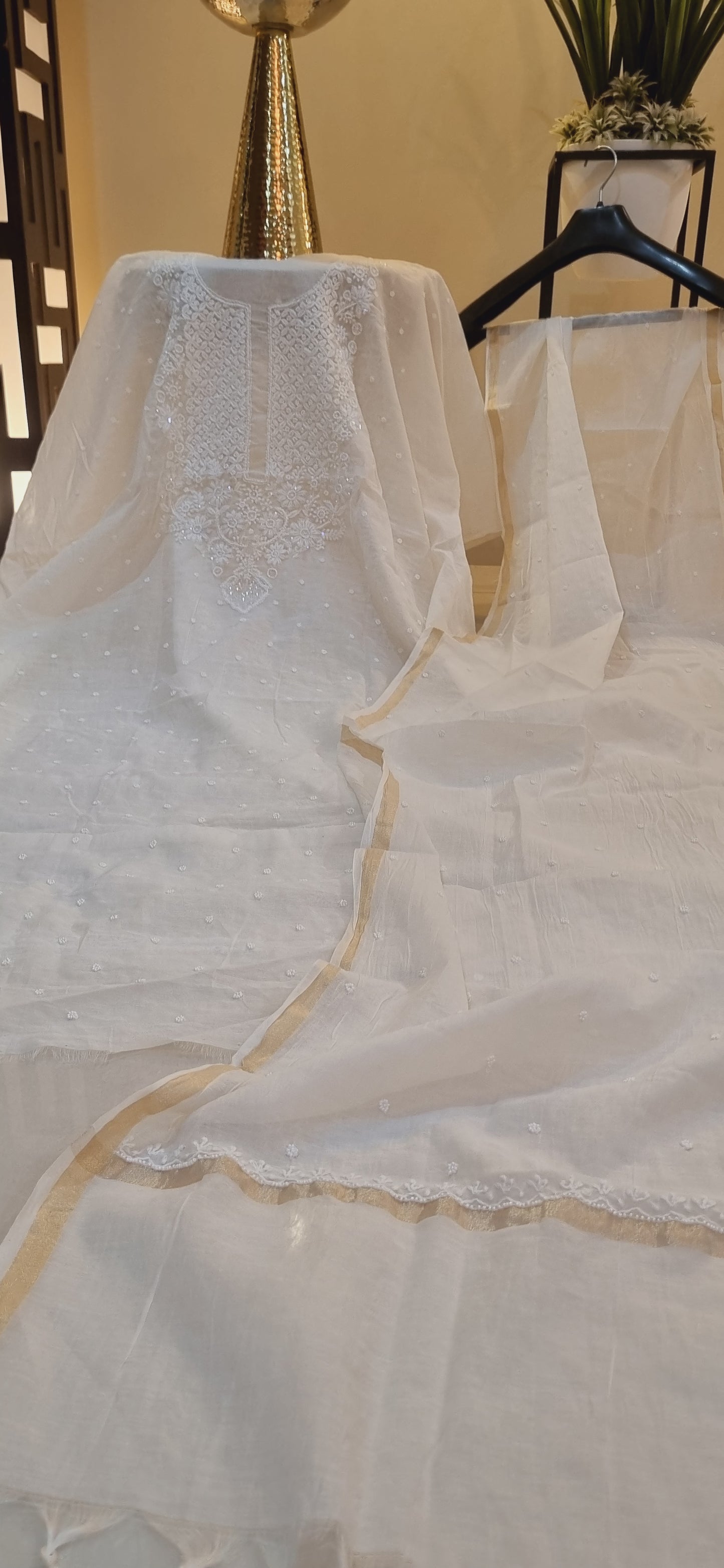 Mul chanderi suit