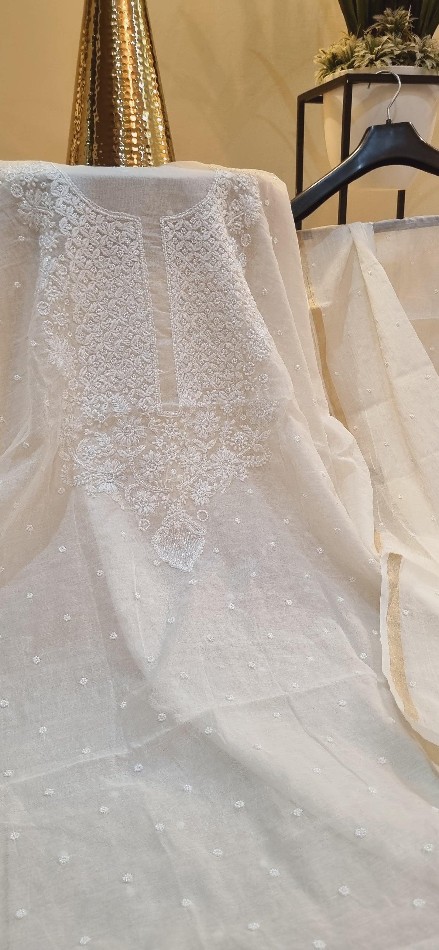 Mul chanderi suit