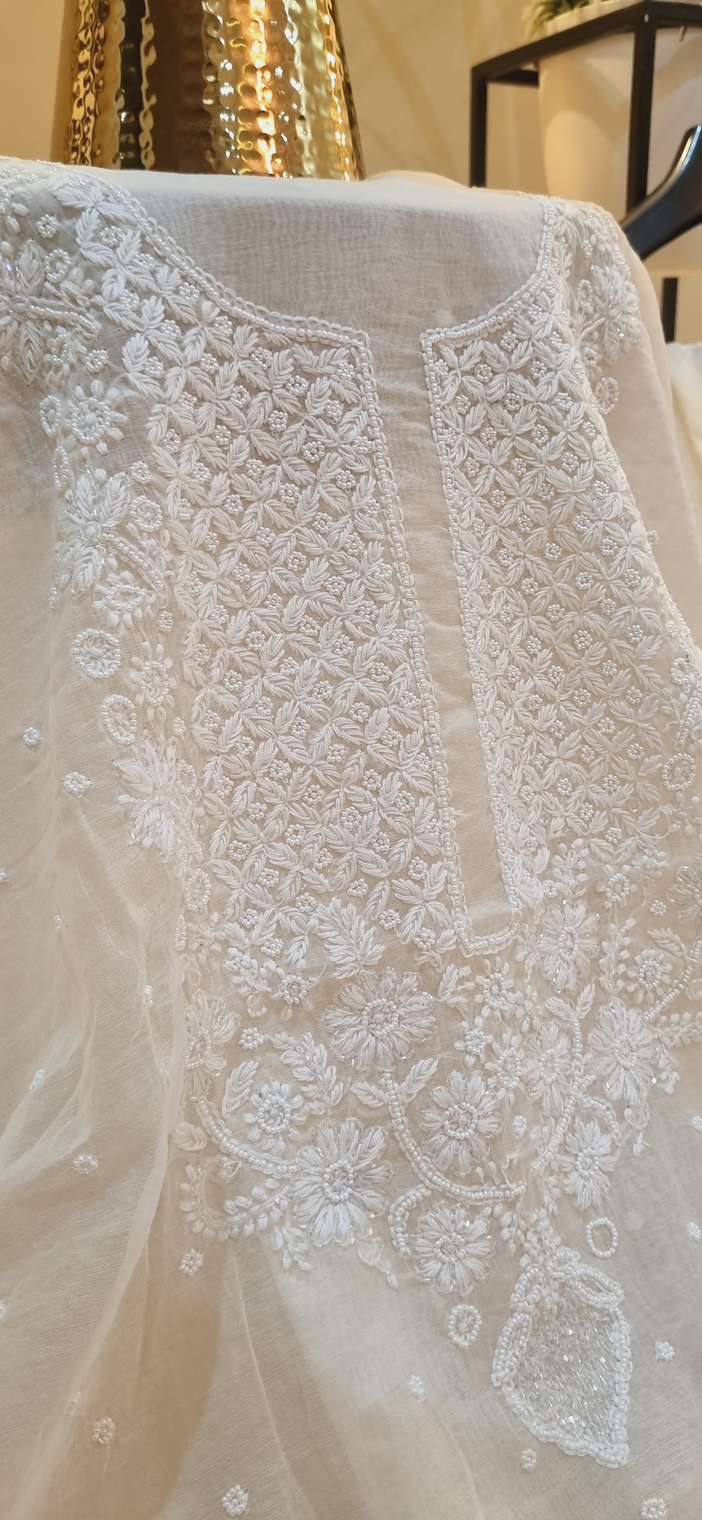 Mul chanderi suit